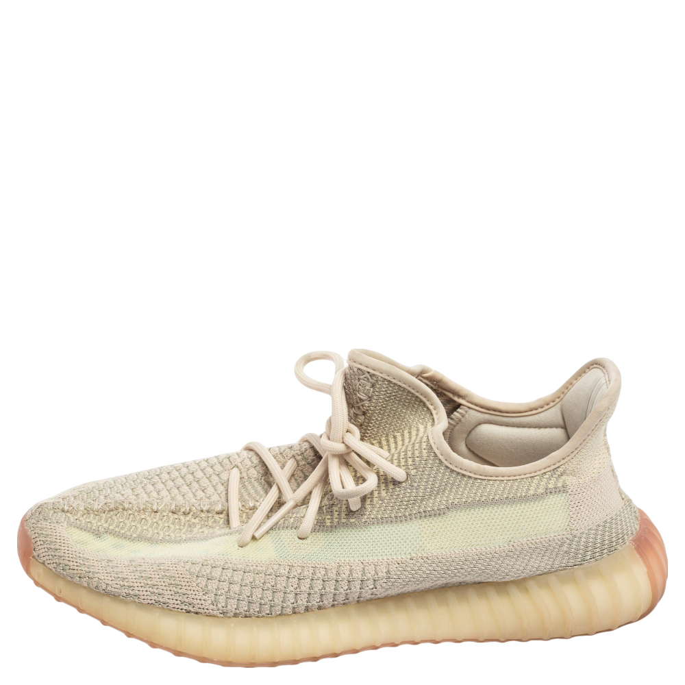 

Yeezy x adidas Beige/Grey Knit Fabric Boost 350 V2 Citrin Low Top Sneakers Size 45 1/3