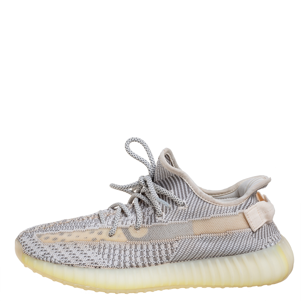 

Yeezy x Adidas White/Grey Knit Fabric Boost 350 V2 Static Sneakers Size