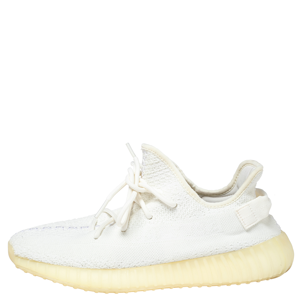 

Yeezy x adidas Cream/Triple White Knit Fabric Boost 350 V2 Sneakers Size  1/3