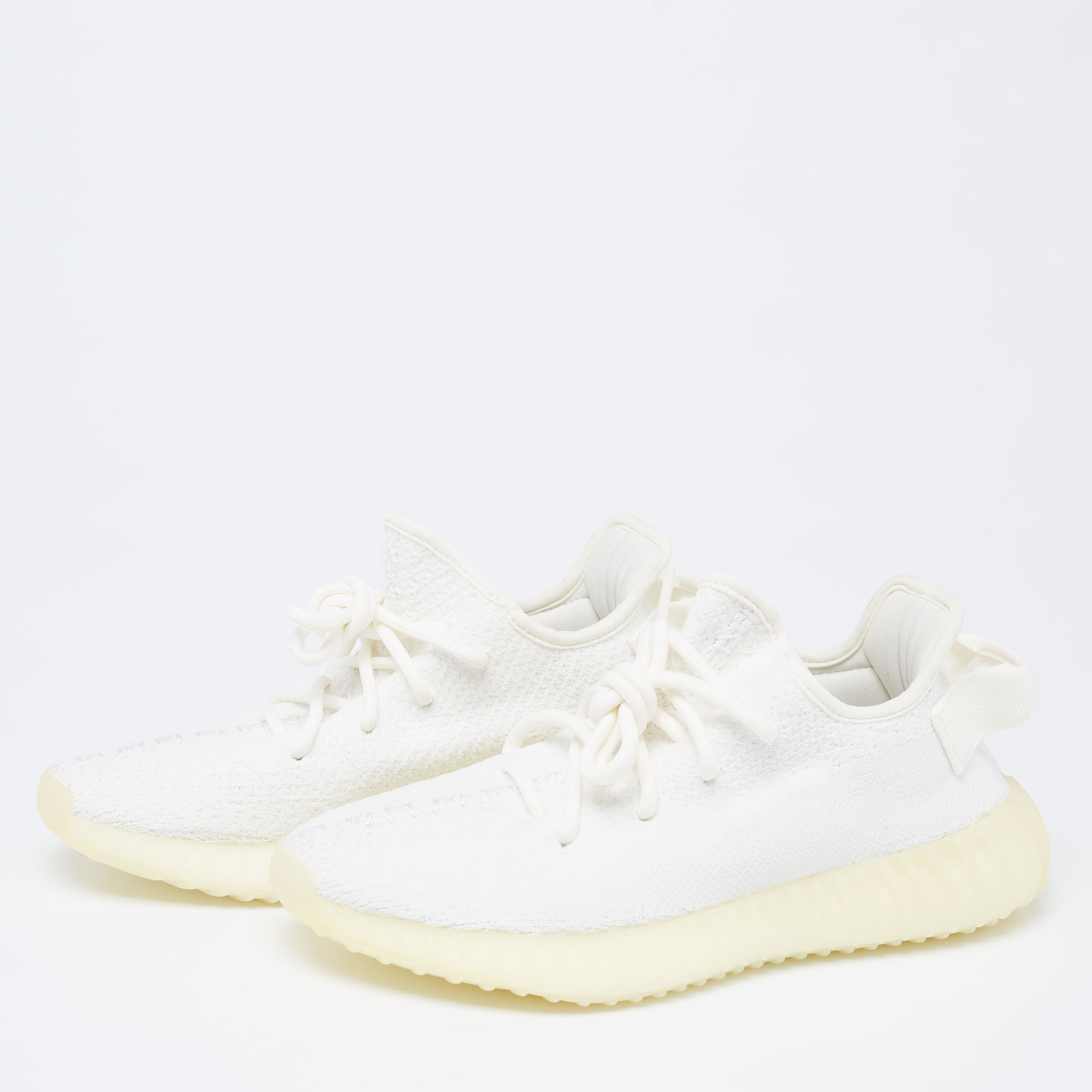 

Yeezy x Adidas White Knit Fabric Boost 350 V2 Triple White Sneakers Size  1/3