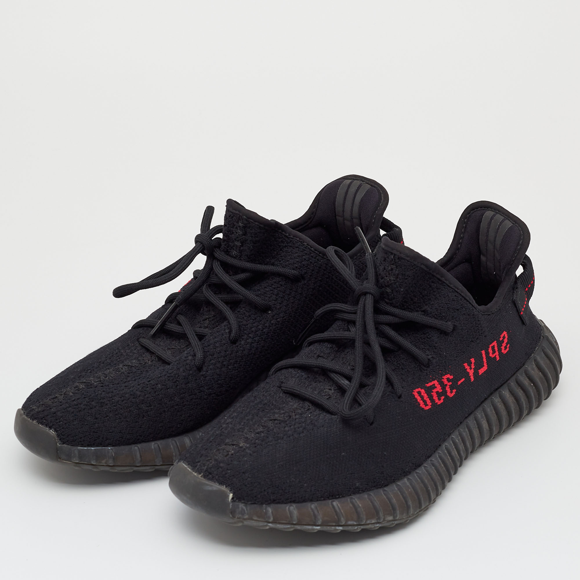 

Yeezy x Adidas Black Knit Fabric Boost 350 V2 Cinder Sneakers Size 44 2/3