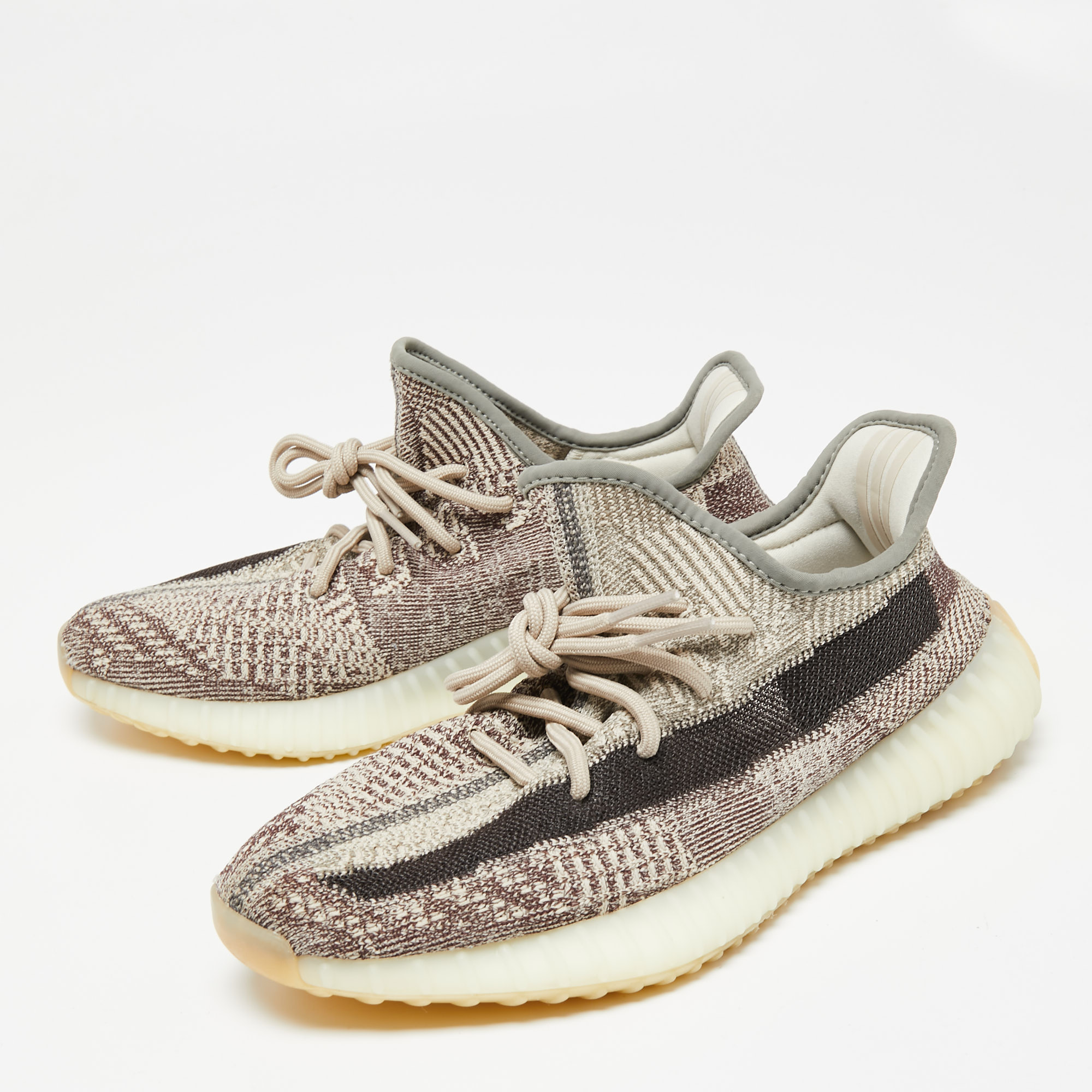 

Yeezy x Adidas Beige/Brown Knit Fabric Yeezy 350 V2 Zyon Sneakers Size