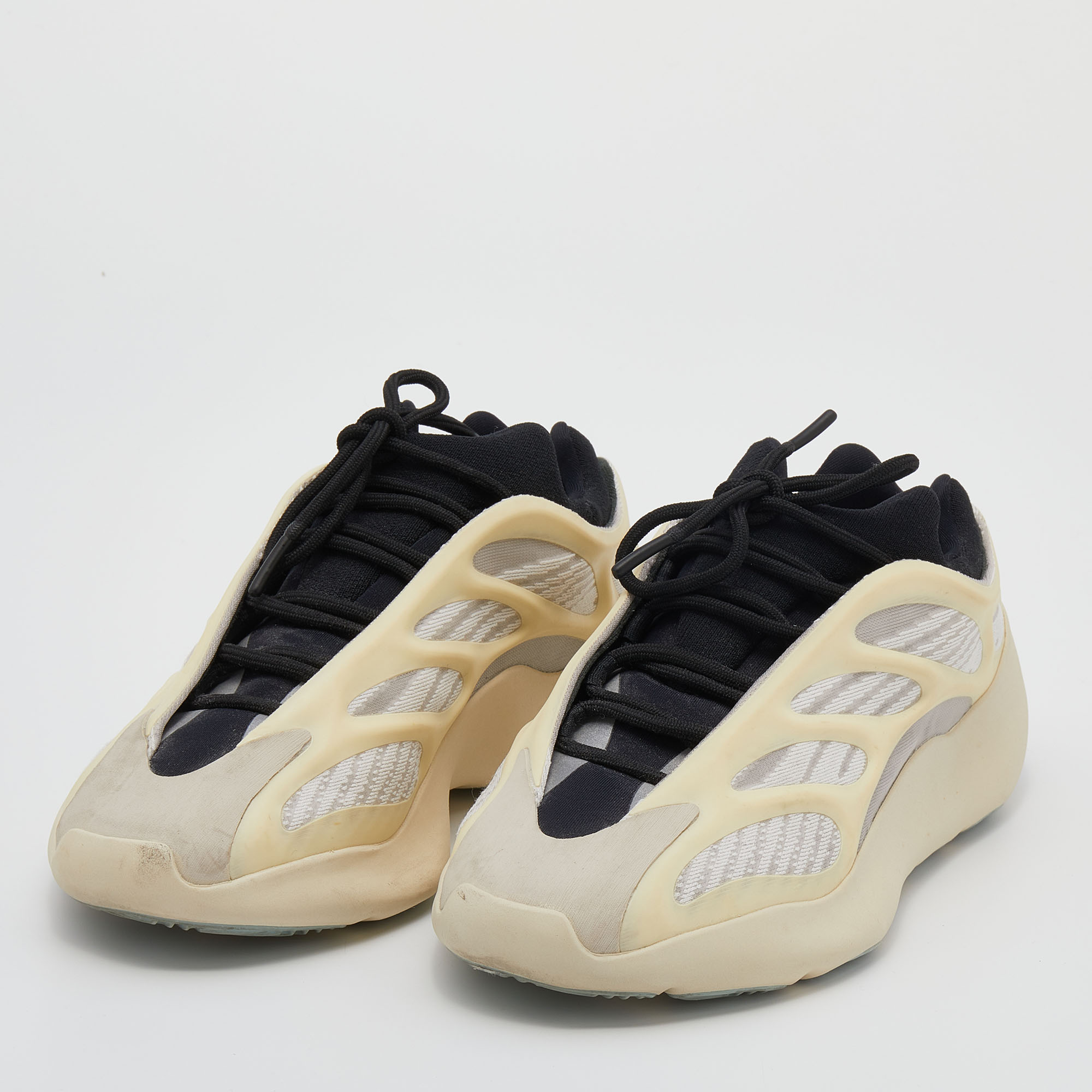 

Yeezy x Adidas Cream/Black Mesh And Rubber Yeezy 700 V3 Mono Safflower Sneakers Size
