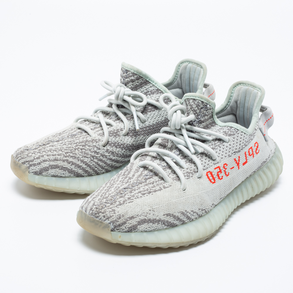 

Yeezy x Adidas Grey/Blue Tint Knit Fabric Boost 350 V2 Static Non-Reflective Sneakers Size 43 1/3