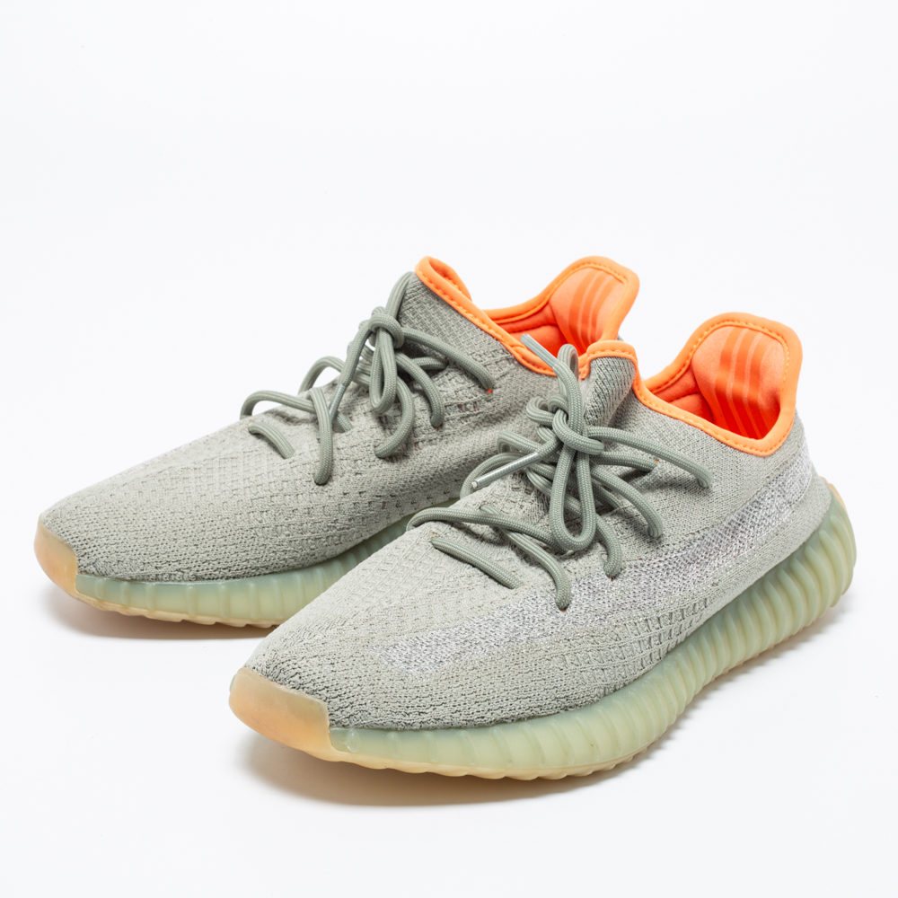 

Adidas x Yeezy Grey Fabric Boost 350 V2 Desert Sage Sneakers Size