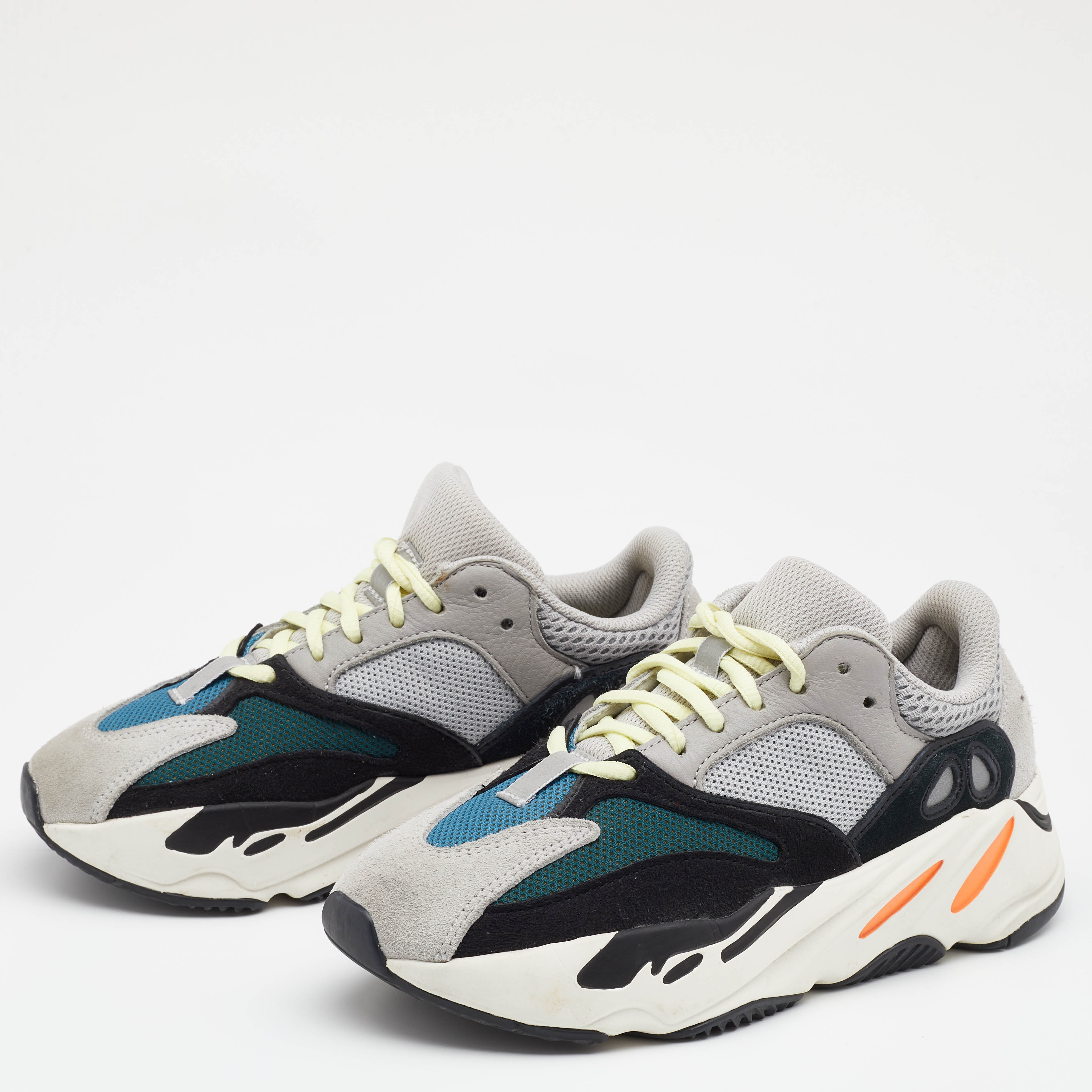 

Yeezy x adidas Multicolor Nubuck and Leather Boost 700 V2 Geode Low Top Sneakers Size