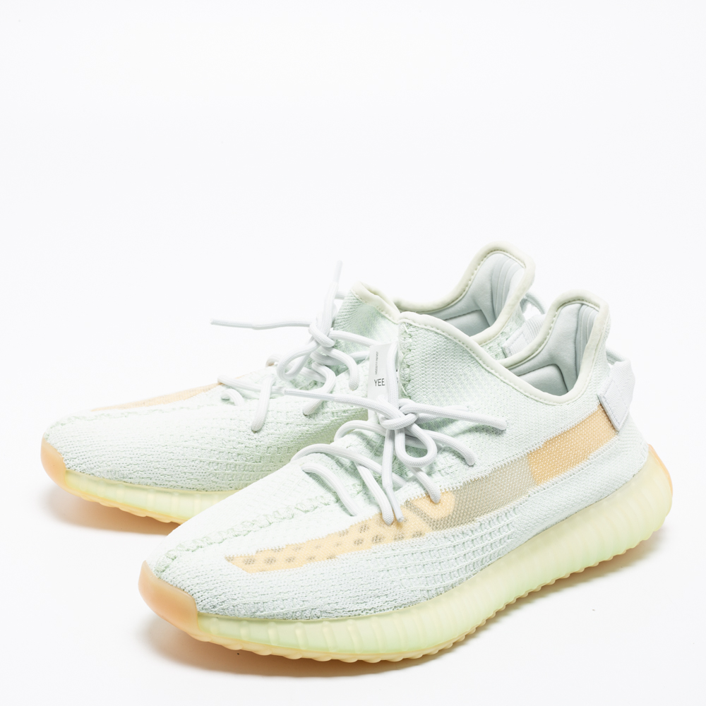 

Yeezy x Adidas Mint Green Knit Fabric Boost 350 V2 Hyperspace Sneakers Size