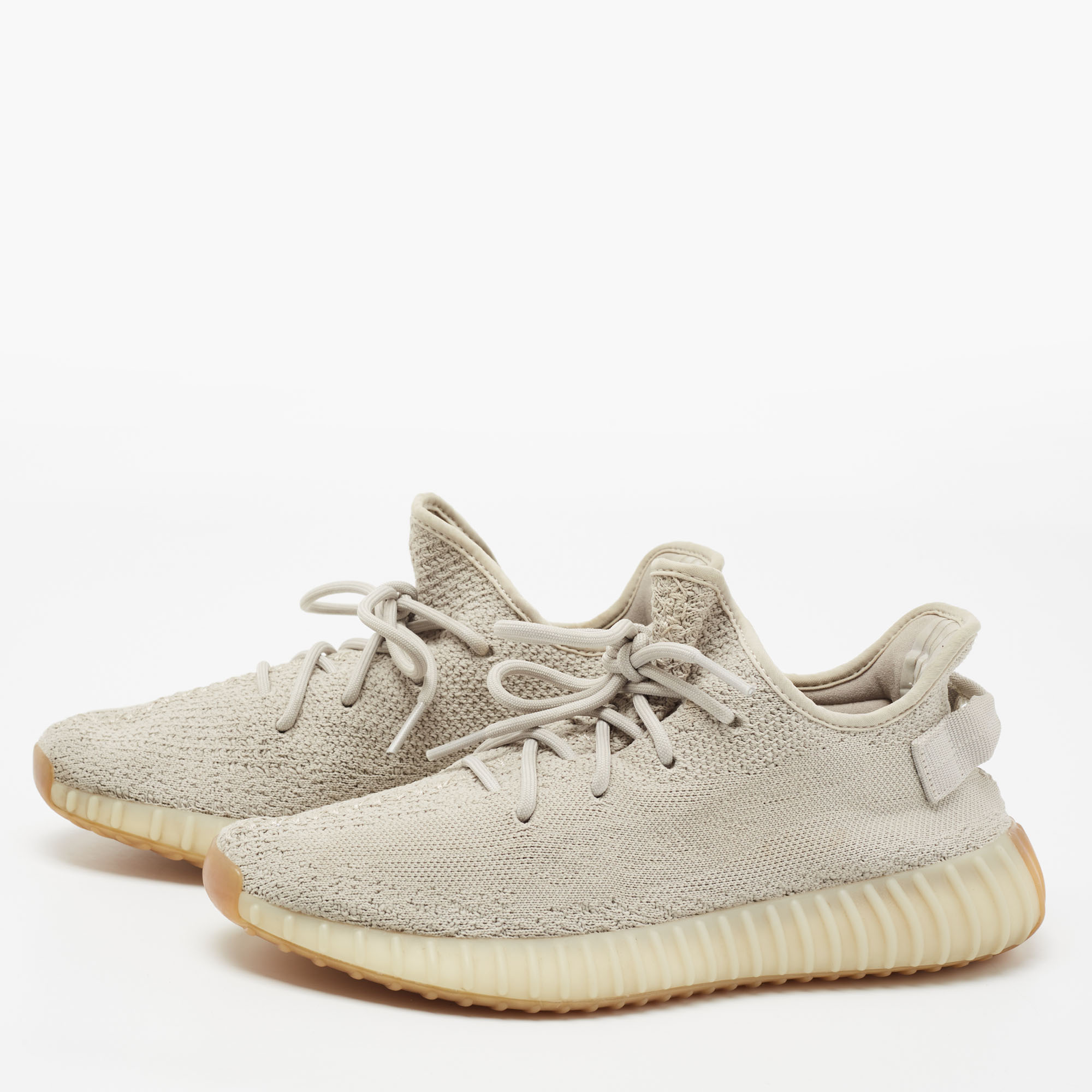 

Yeezy x adidas Grey Knit Fabric Boost 350 V2 Sesame Low-Top Sneakers Size