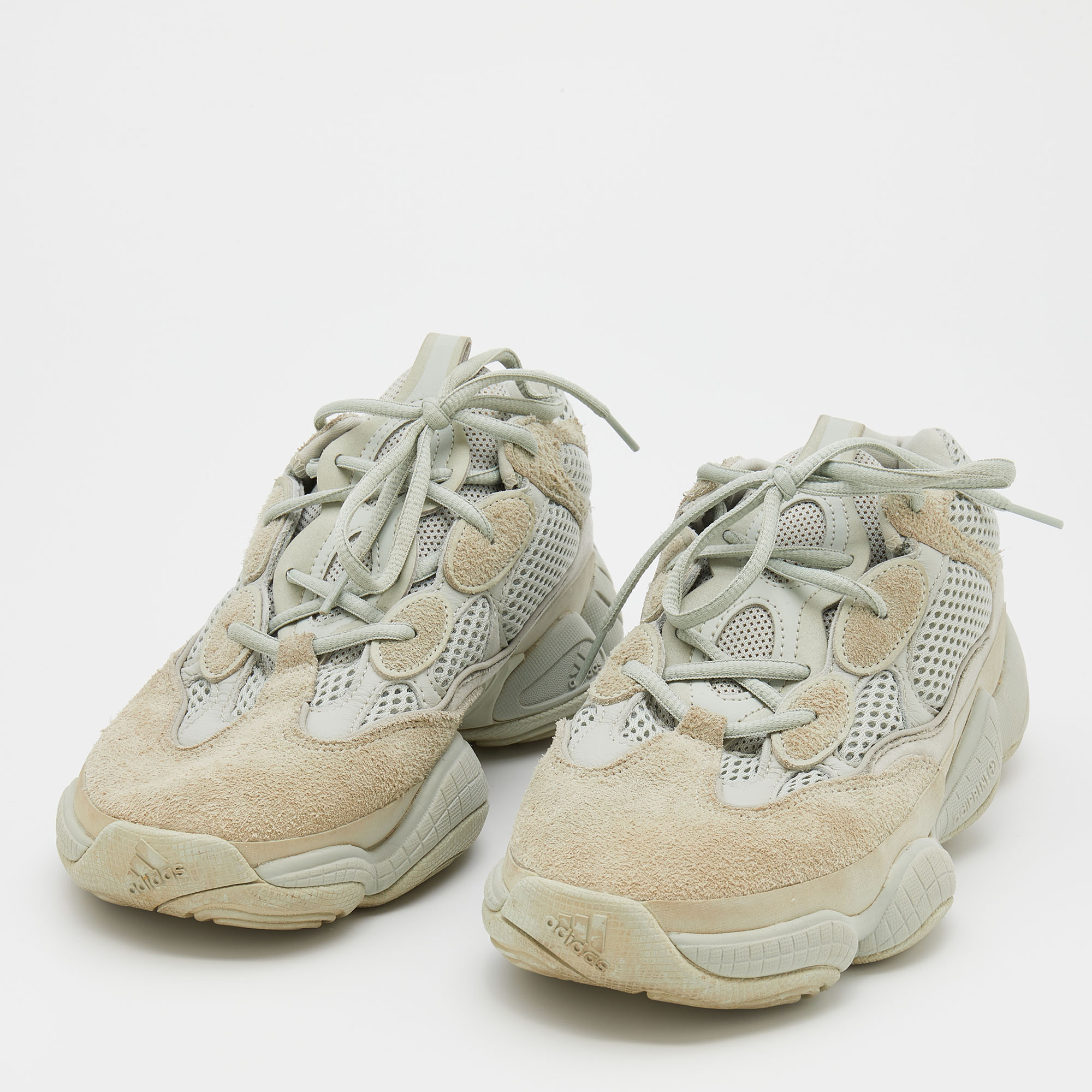 

Yeezy x Adidas Grey Mesh and Suede Yeezy 500 Salt Sneakers Size  1/3