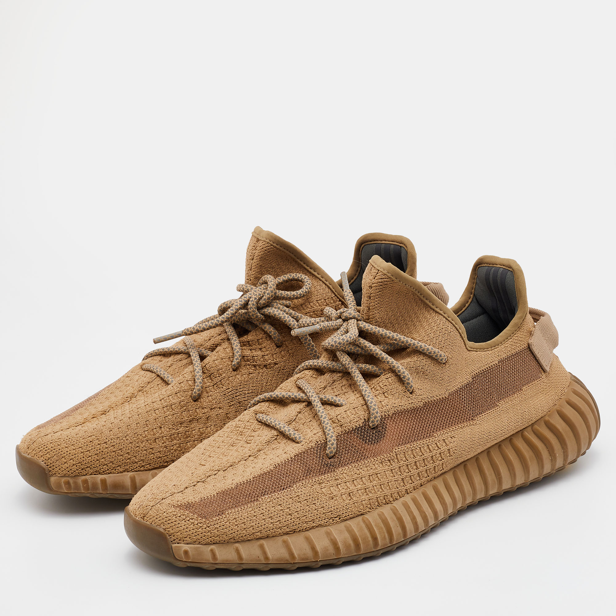 

Yeezy x Adidas Brown Knit Fabric Boost 350 V2 Earth Sneakers Size