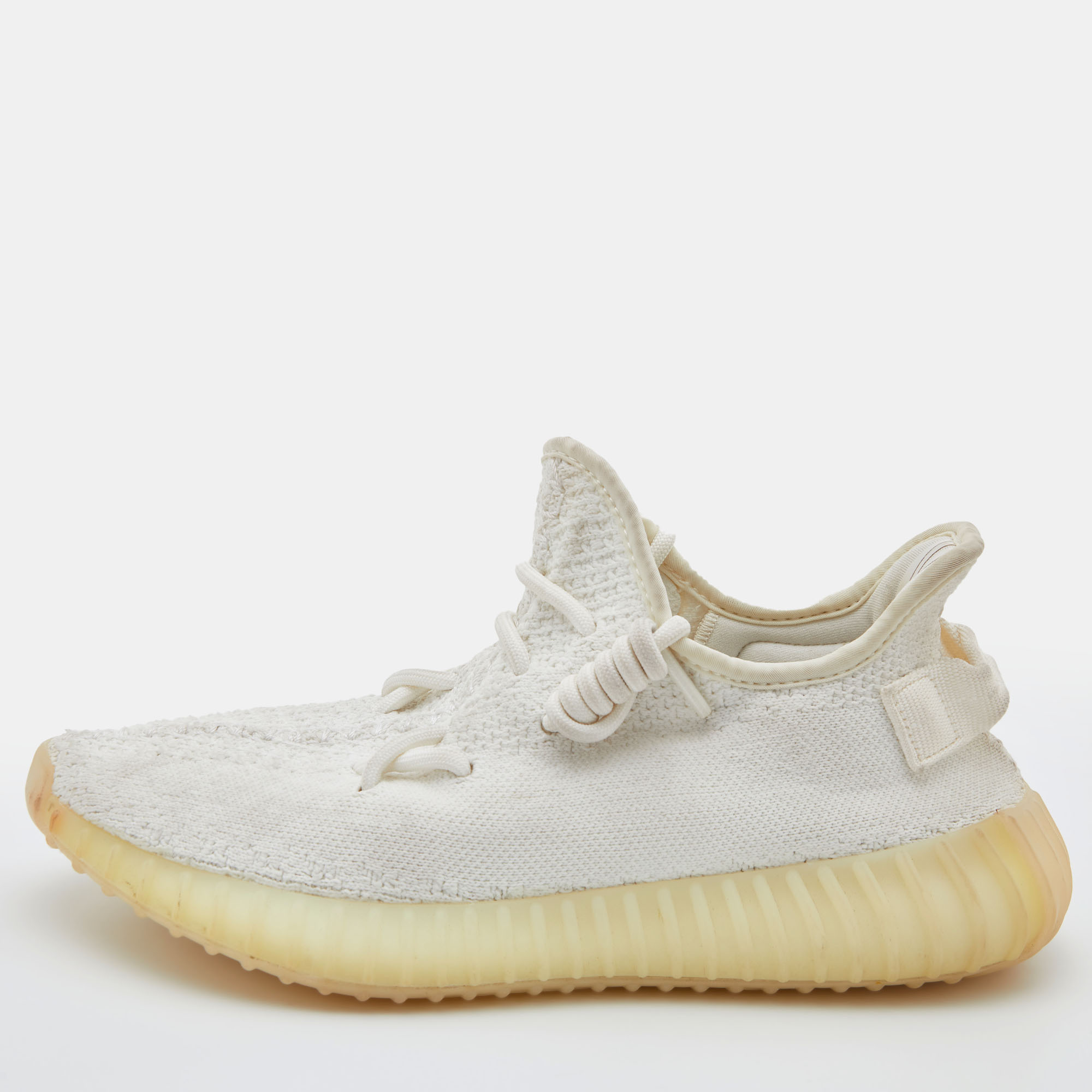 Yeezy x Adidas Cream Knit Fabric Boost 350 V2 Cream Sneakers Size 38 2/3