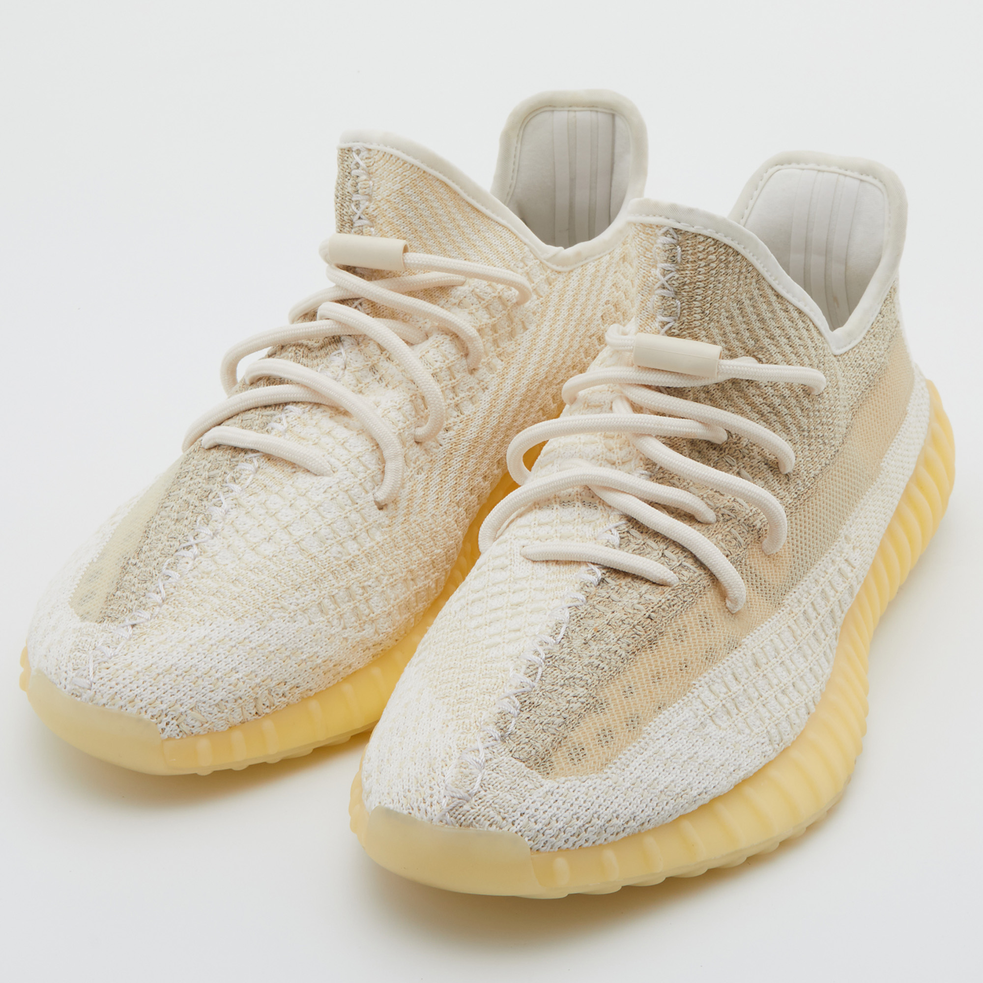 

Yeezy x Adidas White/Cream Knit Fabric Boost 350 V2 Natural Sneakers Size