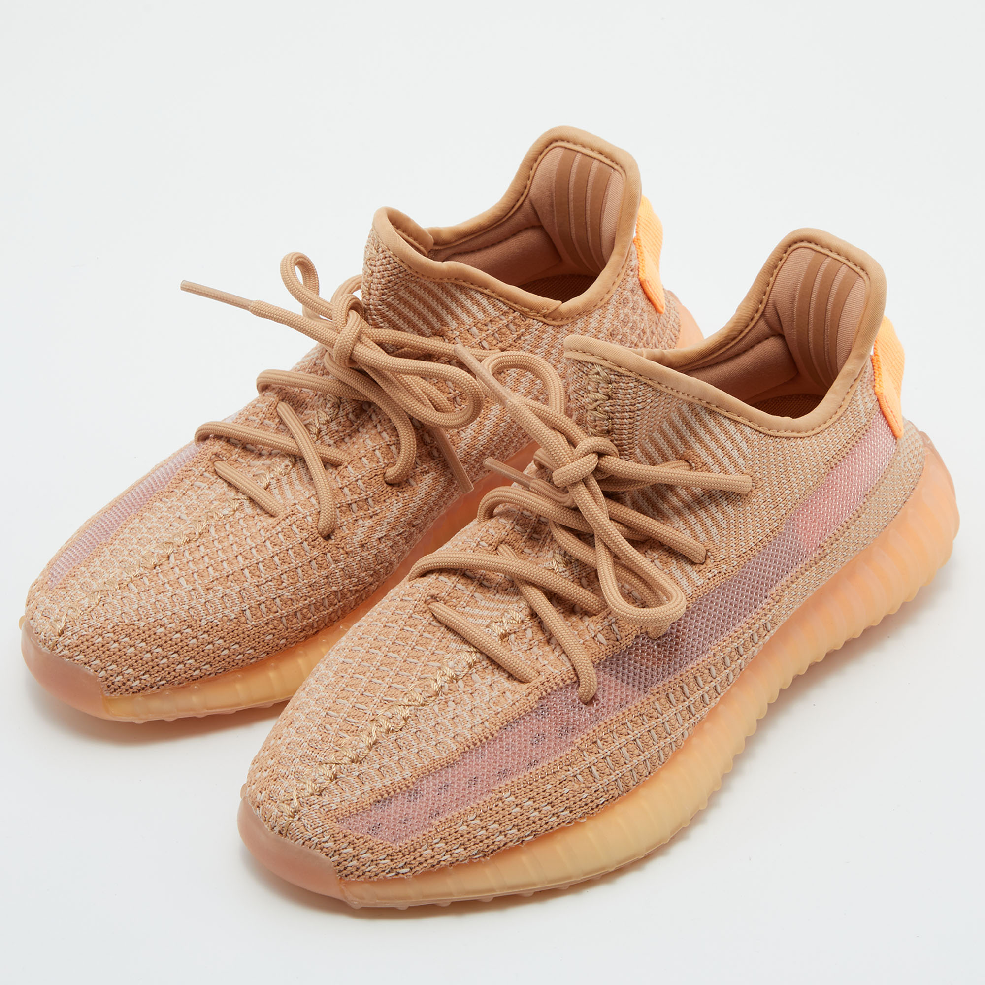 

Yeezy x Adidas Clay Knit Fabric Boost 350 V2 Sneakers Size 39 1/3, Brown