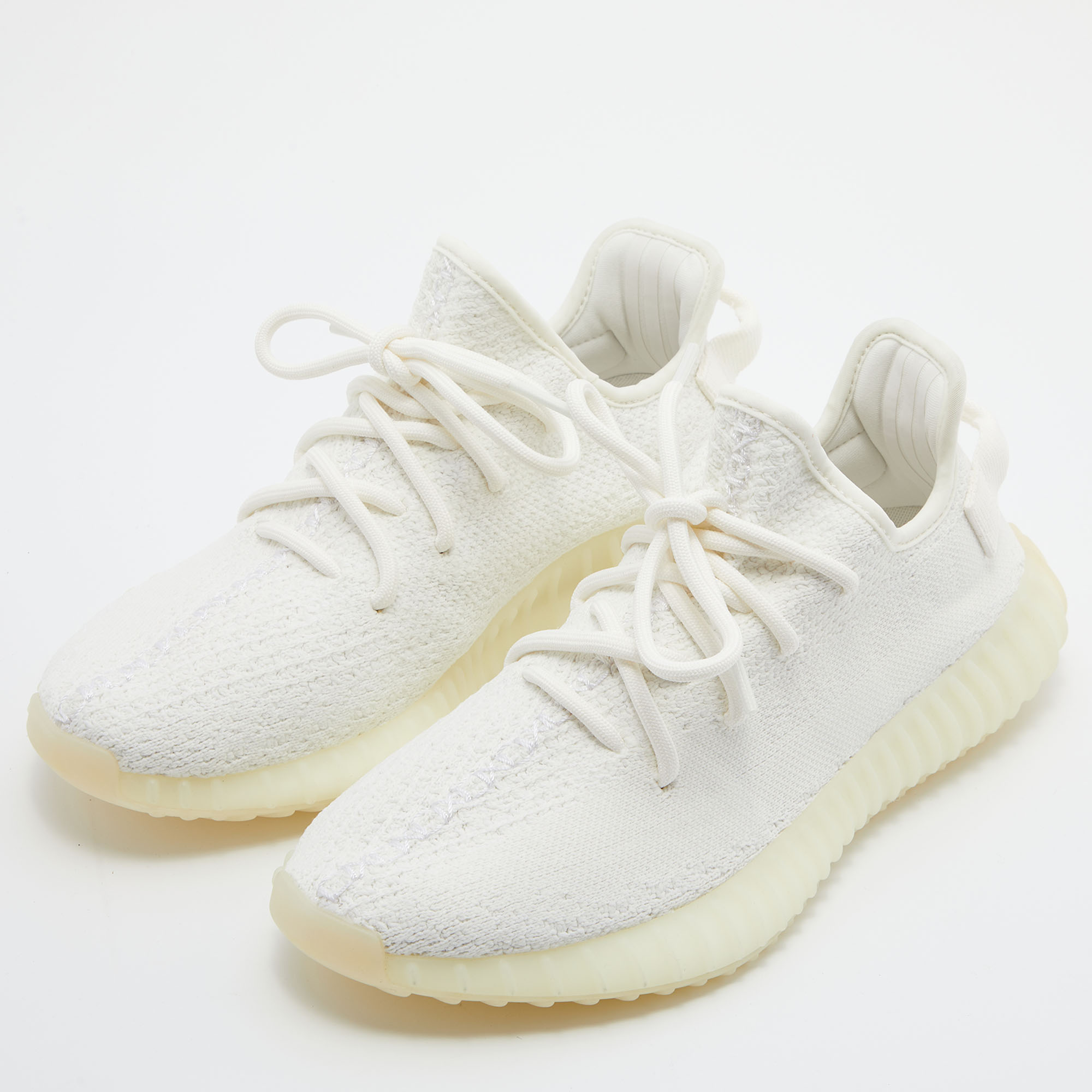 

Yeezy x Adidas White Fabric Boost 350 V2 Triple White Sneakers Size 39 1/3