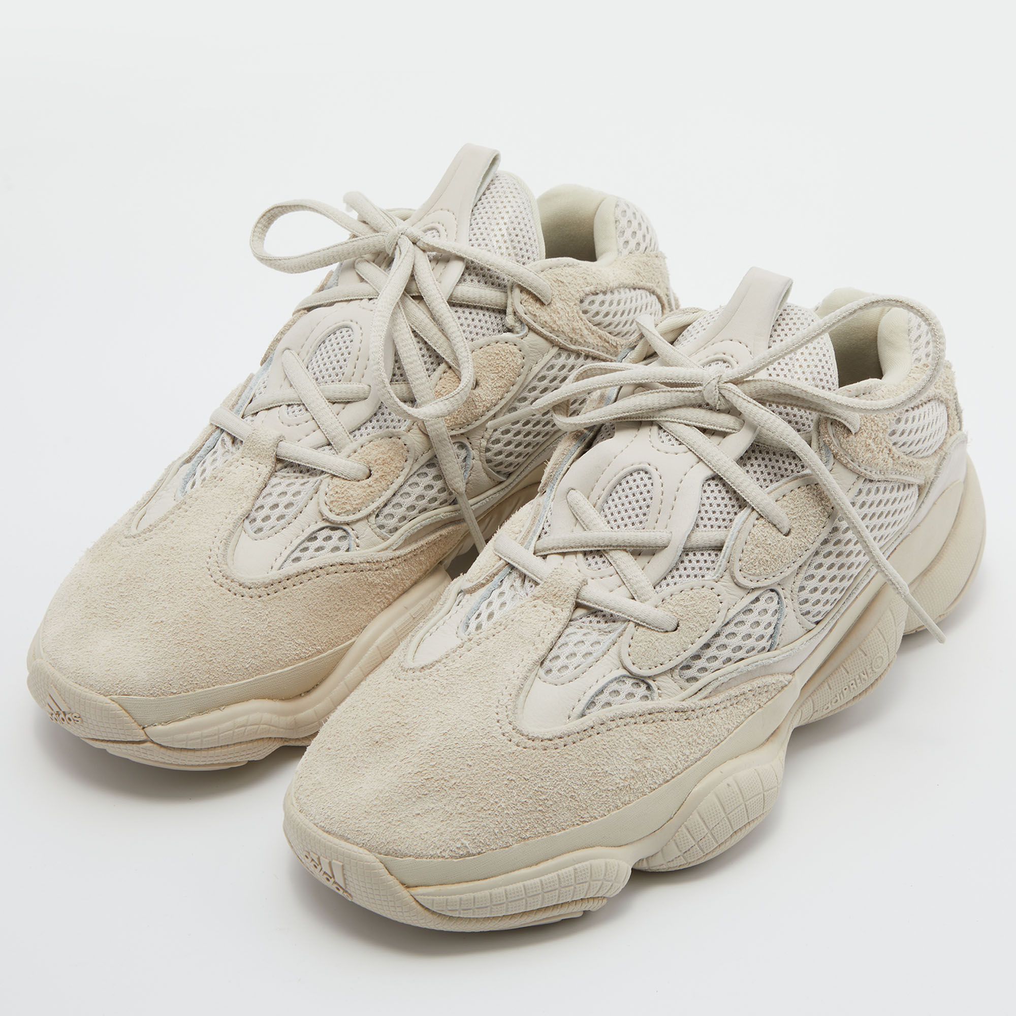 

Yeezy x Adidas Beige Mesh and Suede Yeezy 500 Blush Sneakers Size  1/3