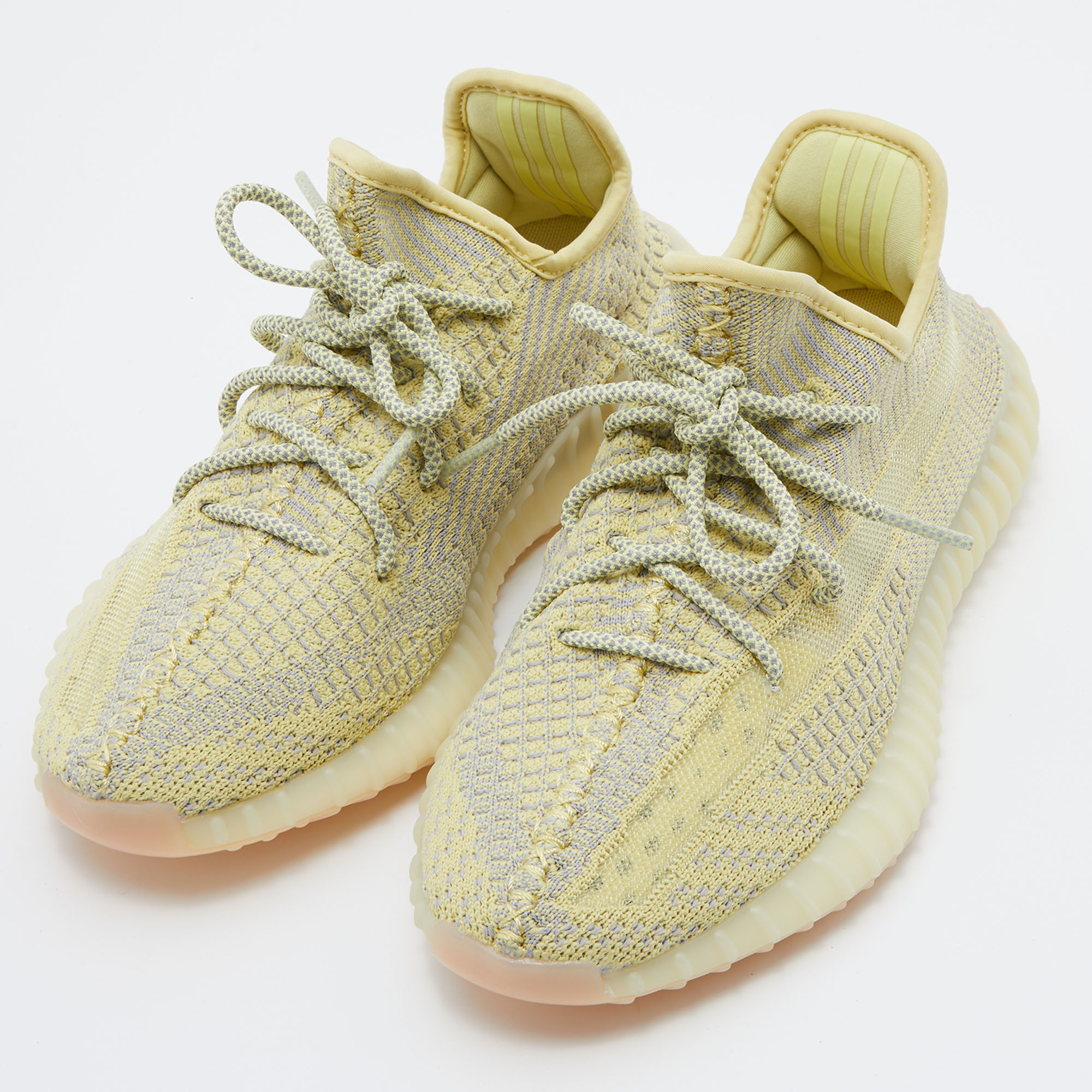 

Yeezy x Adidas Yellow/Grey Knit Fabric Boost 350 V2 Antlia Non-Reflective Sneakers Size 39 1/3