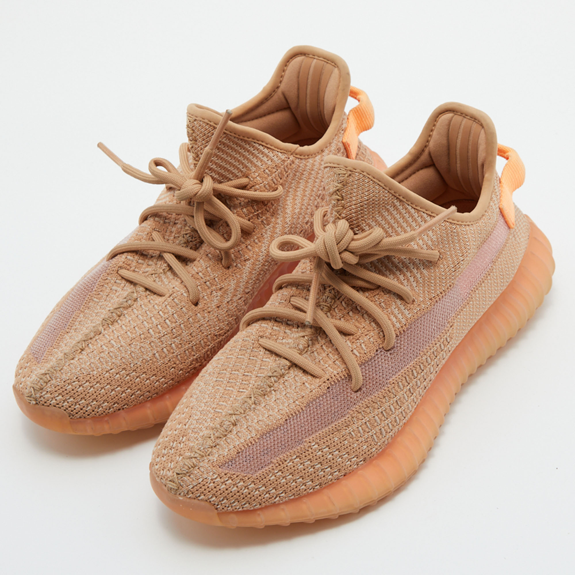 

Yeezy x Adidas Orange Knit Fabric Boost 350 V2 Clay Sneakers Size 40 2/3