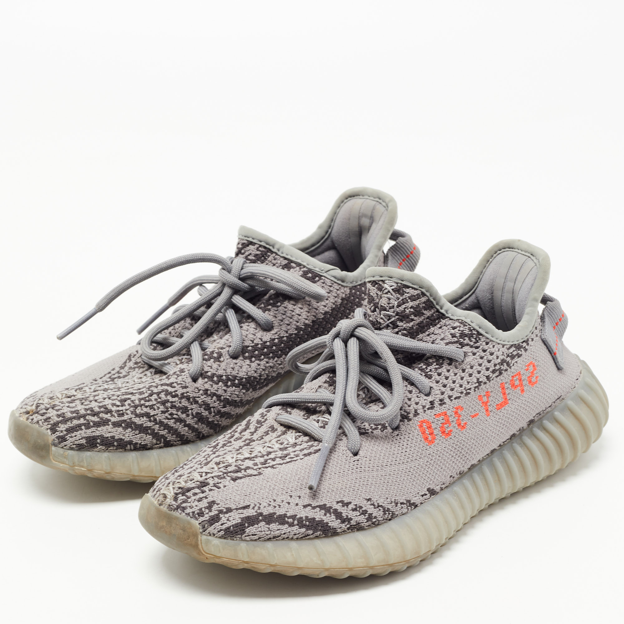 

Yeezy x Adidas Grey Knit Fabric Boost 350 V2 Beluga Sneakers Size 37 1/3