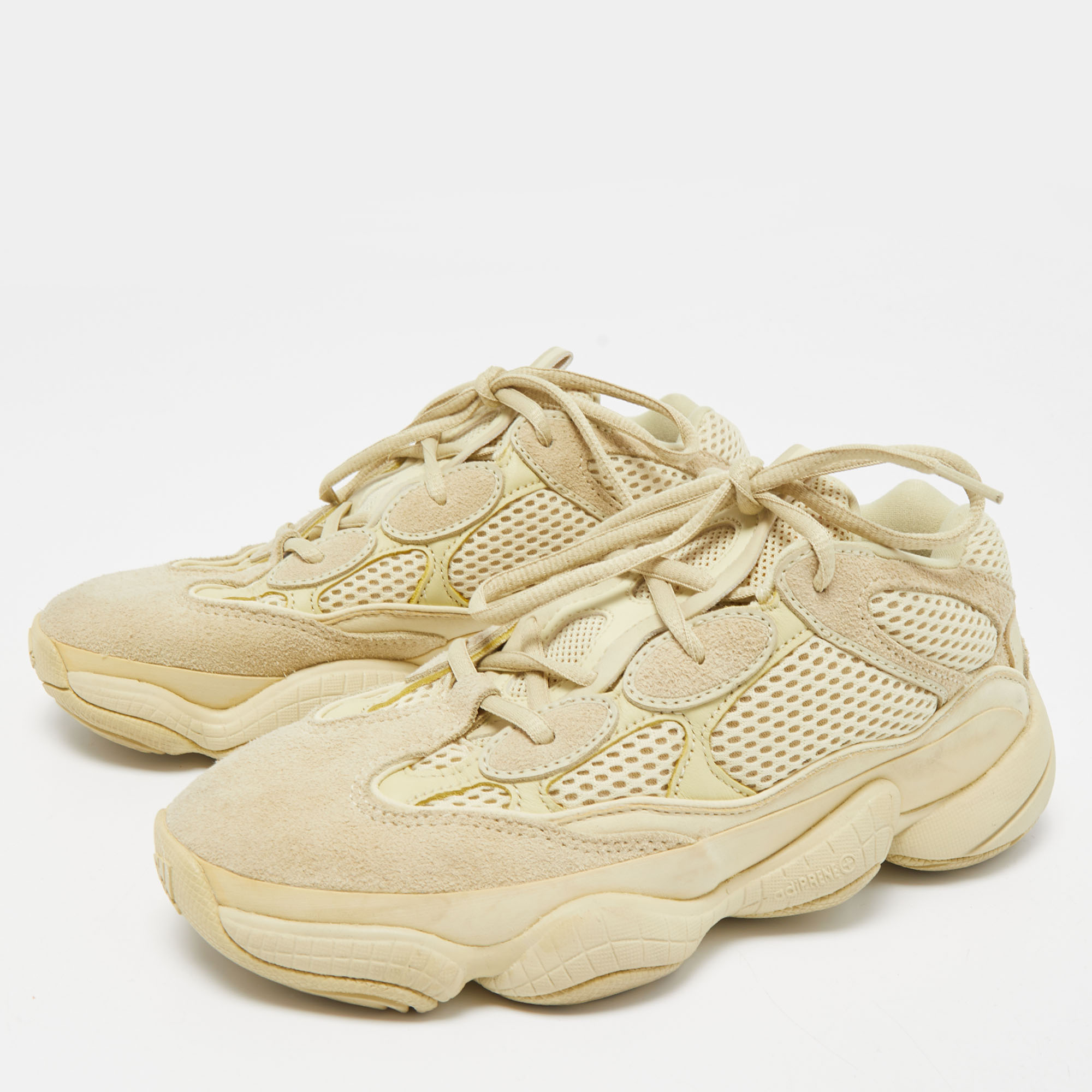 

Yeezy x Adidas Light Yellow Mesh and Suede Yeezy 500 Super Moon Yellow Sneakers Size 38 2/3