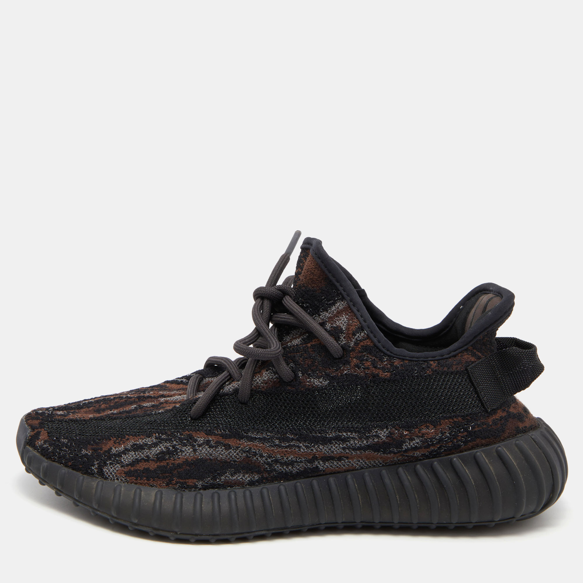 Pre-owned Yeezy X Adidas Black/brown Knit Fabric Boost 350 V2 Mx