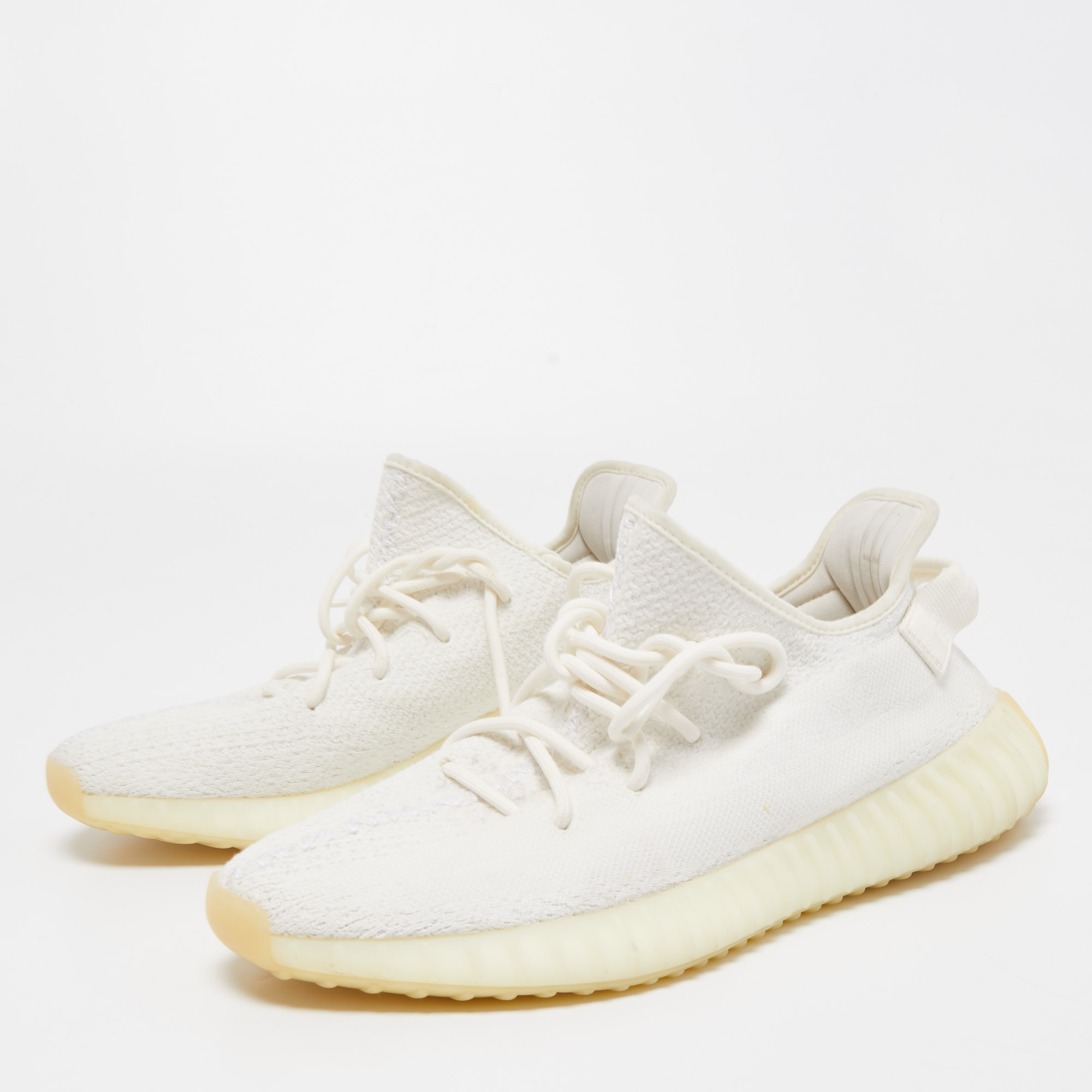 

Yeezy x Adidas White Fabric Boost 350 V2 White Sneakers Size