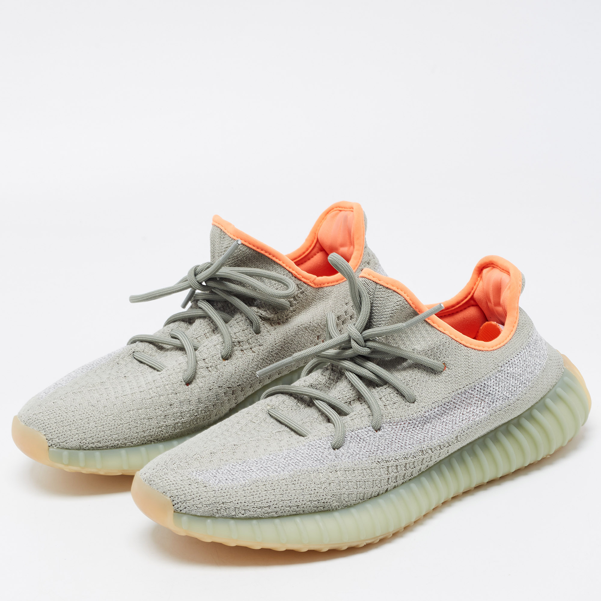 

Yeezy x Adidas Green/Grey Knit Fabric Boost 350 V2 Desert Sage Sneakers Size 44 2/3