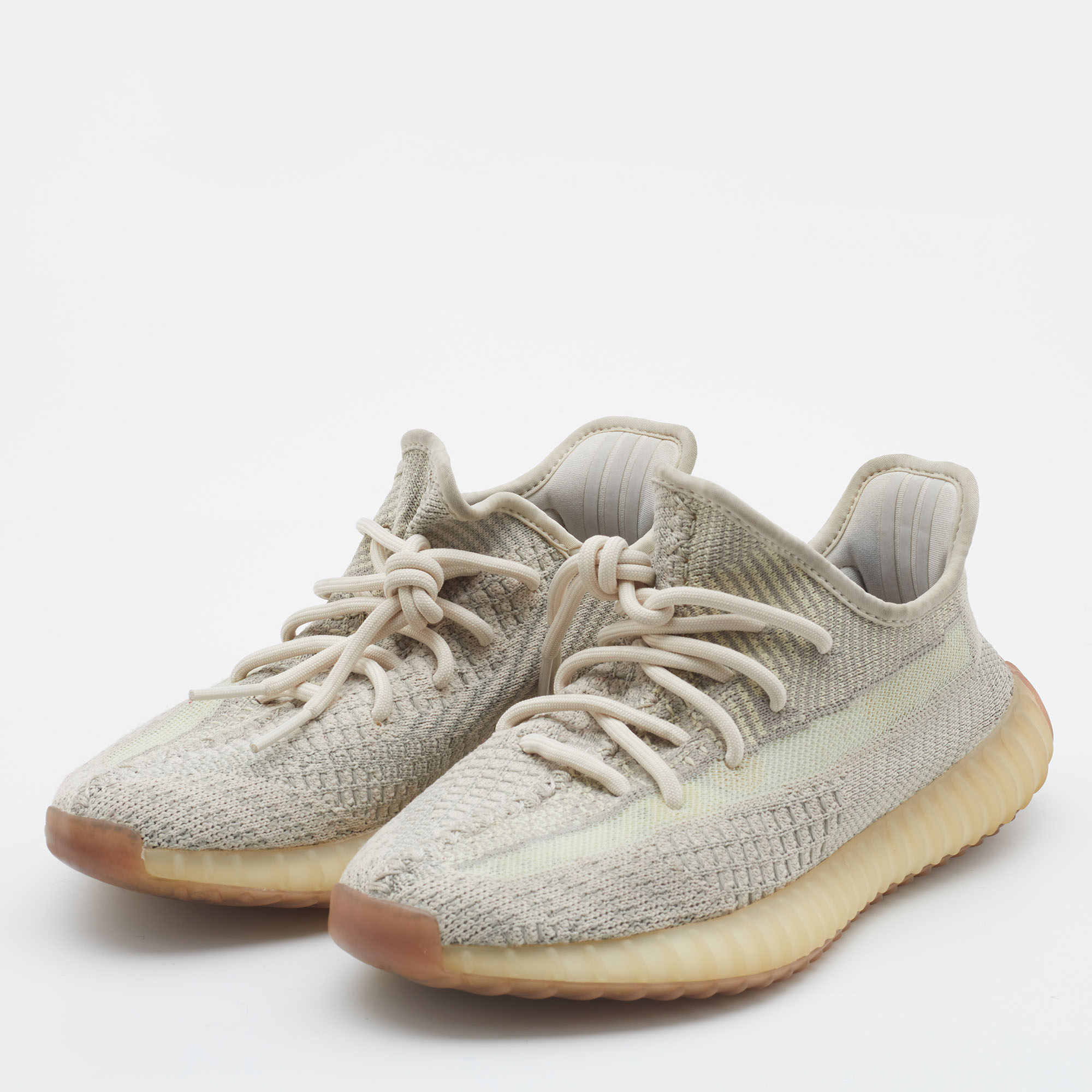 

Yeezy x Adidas Pale Green Knit Fabric Boost 350 V2 Citrin Non Reflective Sneakers Size 38 2/3