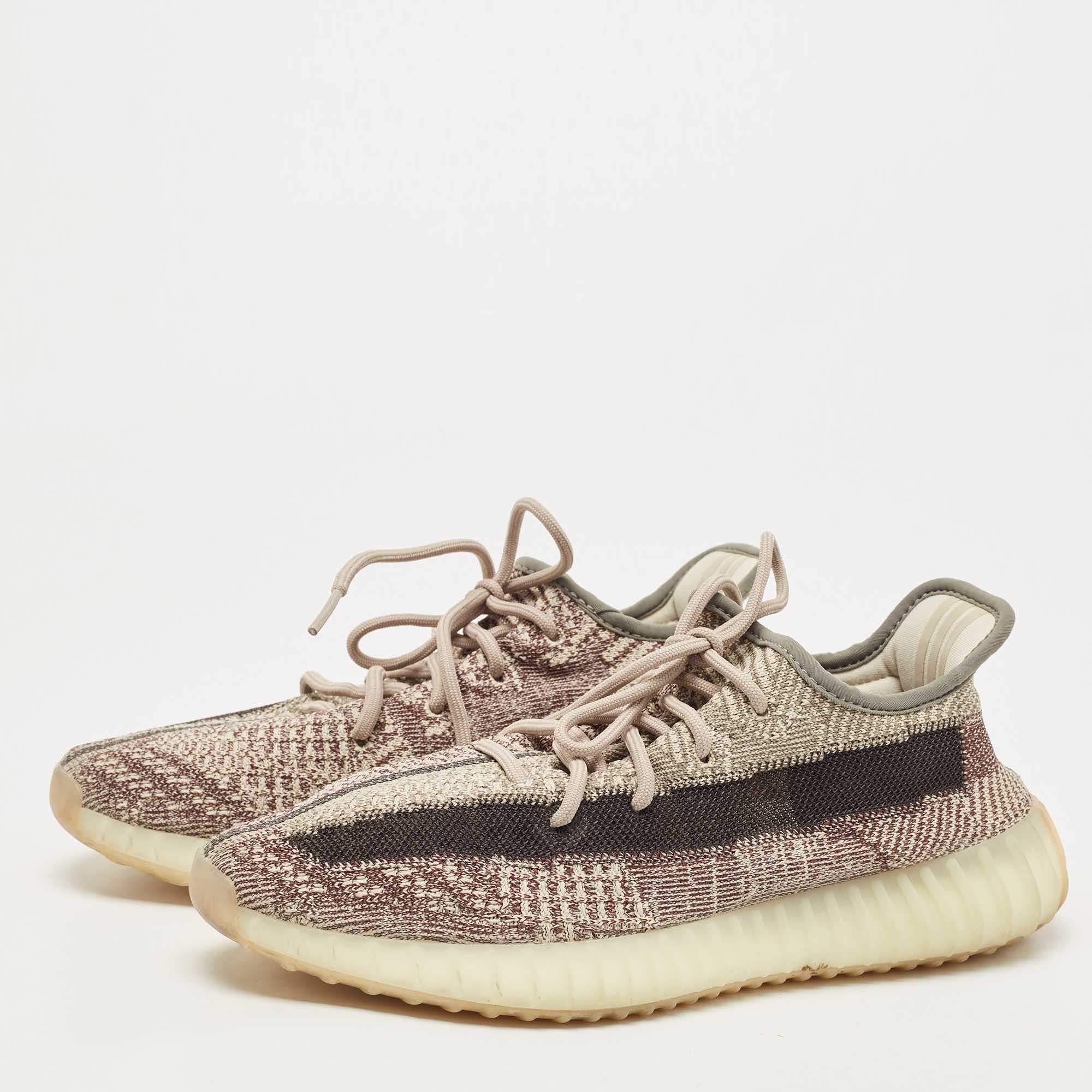 

Yeezy X Adidas Beige/Cream Knit Fabric Boost 350 V2 Zyon Sneakers Size, Brown