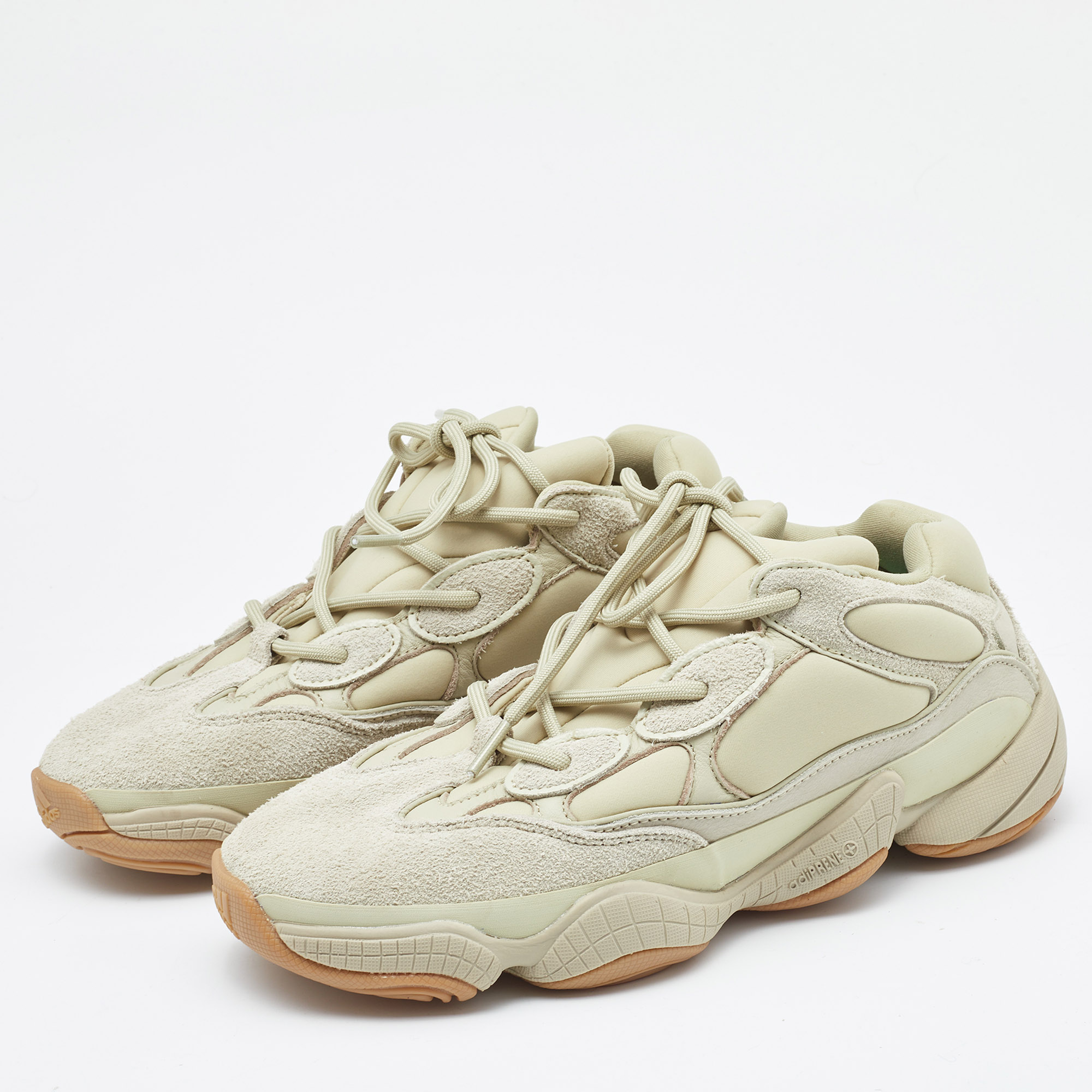 

Yeezy x Adidas Green Neoprene and Suede Yeezy 500 Stone Sneakers Size