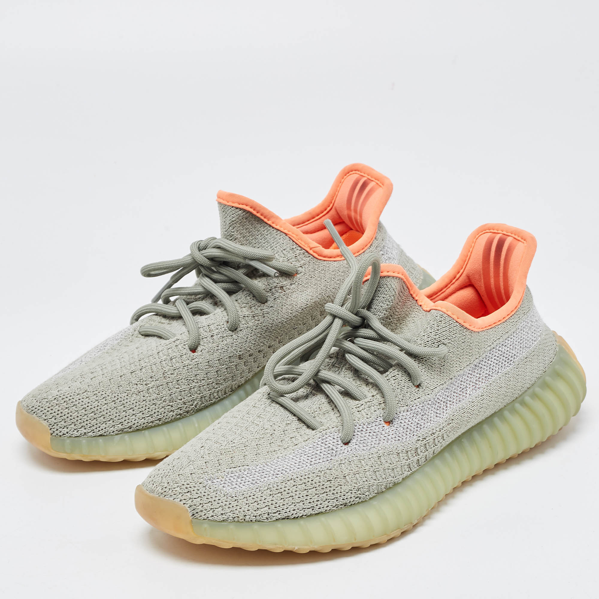 

Yeezy x Adidas Green Knit Fabric Boost 350 V2 Desert Sage Sneakers Size 38 2/3