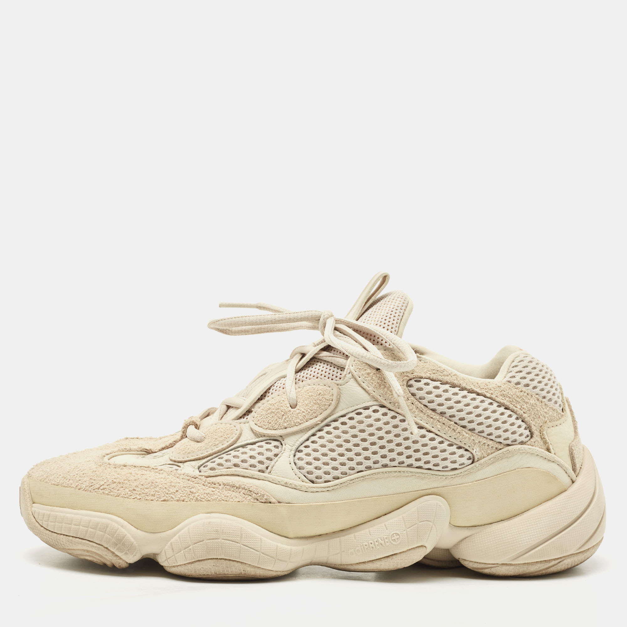 

Yeezy x Adidas Cream Suede and Mesh Yeezy 500 Blush Sneakers Size