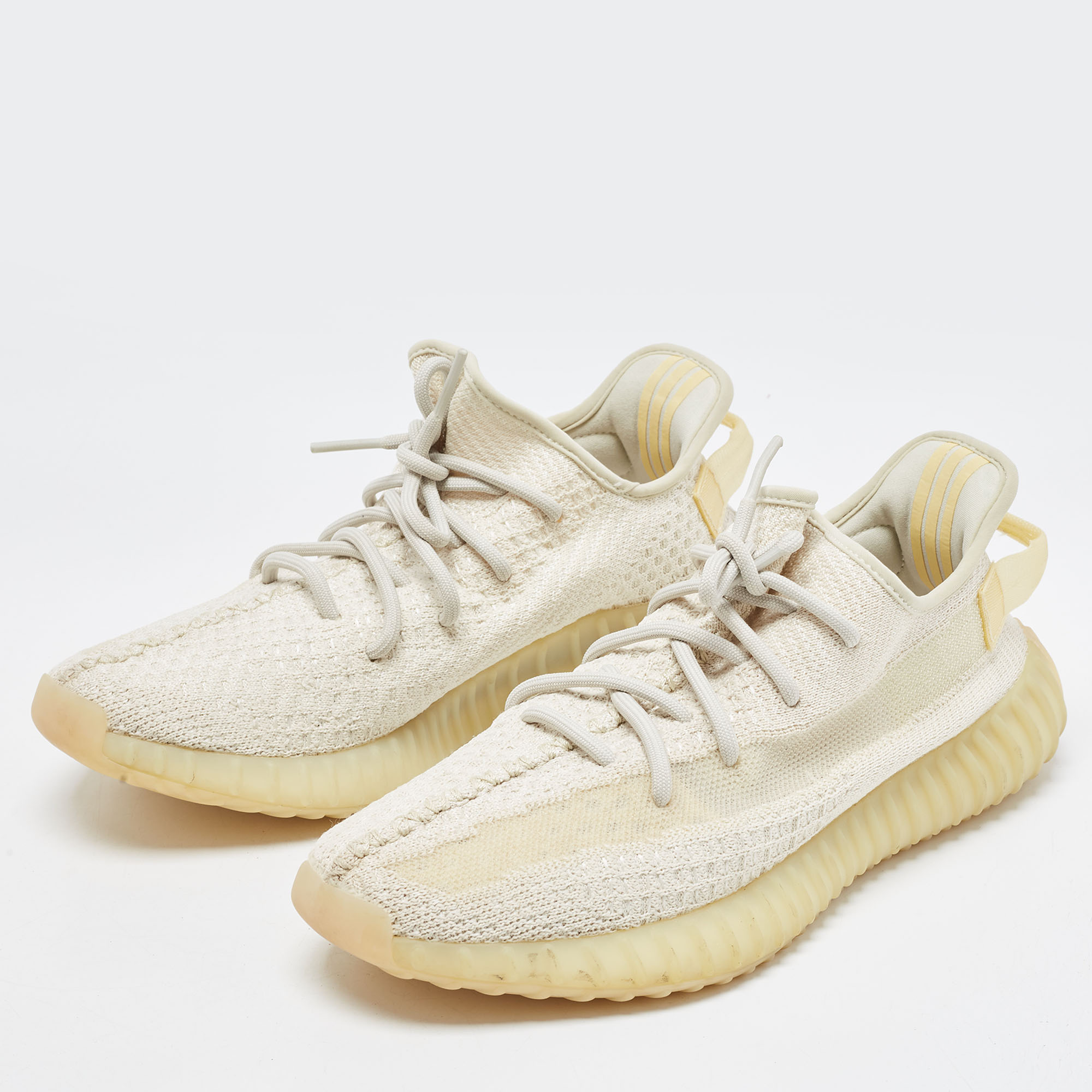 

Yeezy x Adidas White Knit Fabric Boost 350-V2Light Sneakers Size 43 1/3
