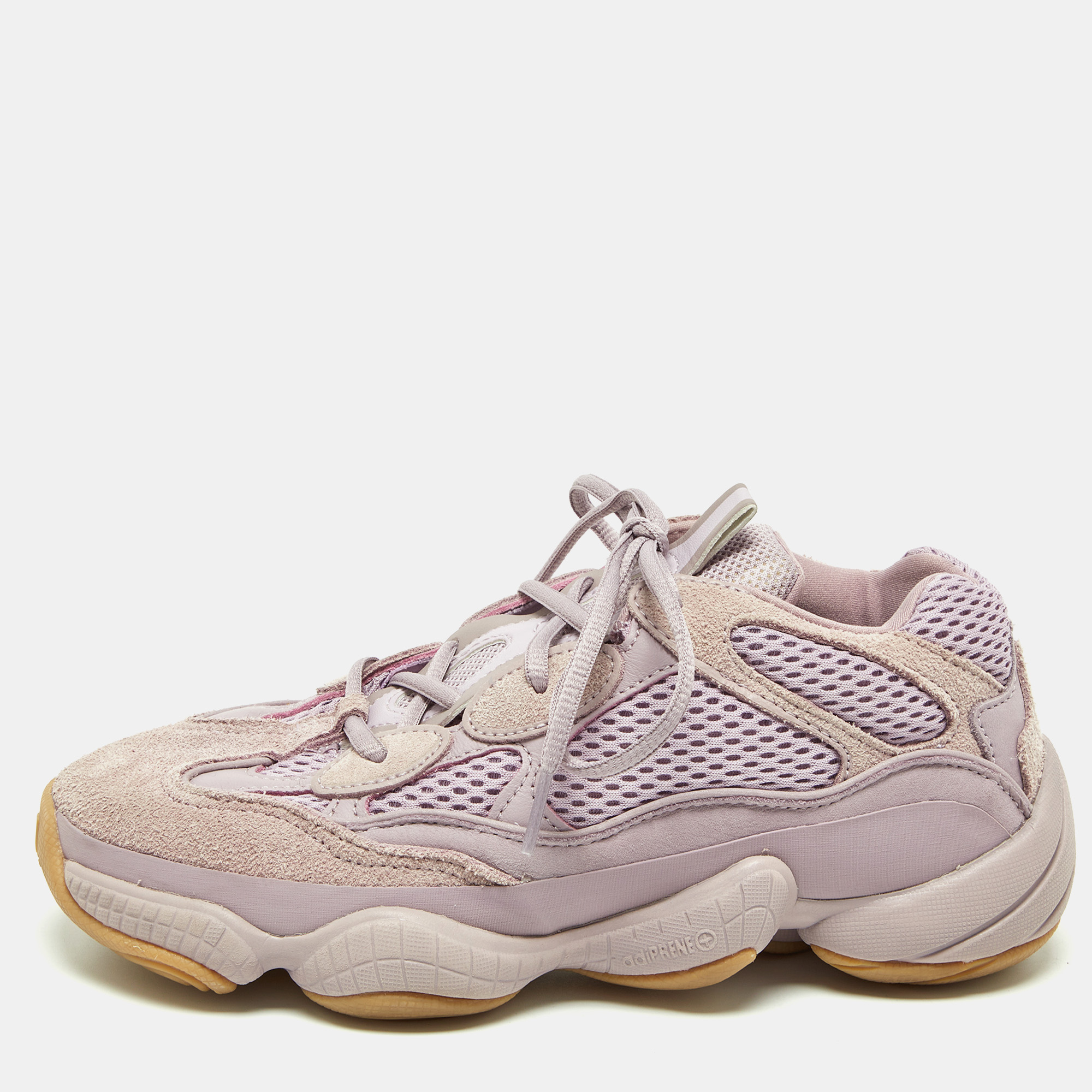

Yeezy x Adidas Purple Suede and Mesh Yeezy 500 Soft Vision Sneakers Size