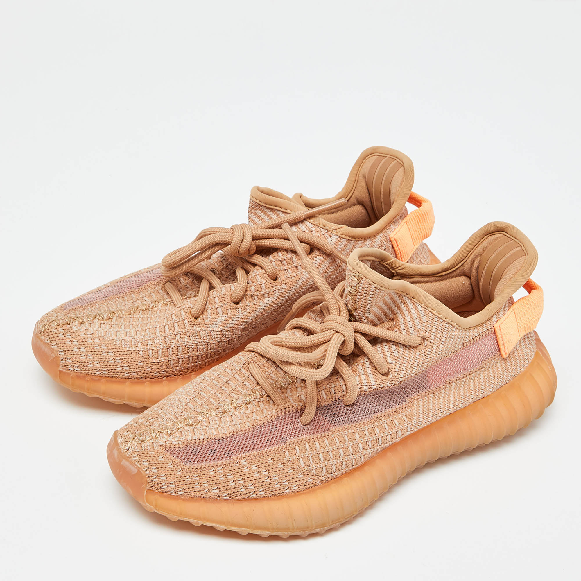 

Yeezy x Adidas Orange Knit Fabric Boost 350 V2 Clay Sneakers Size 36 2/3