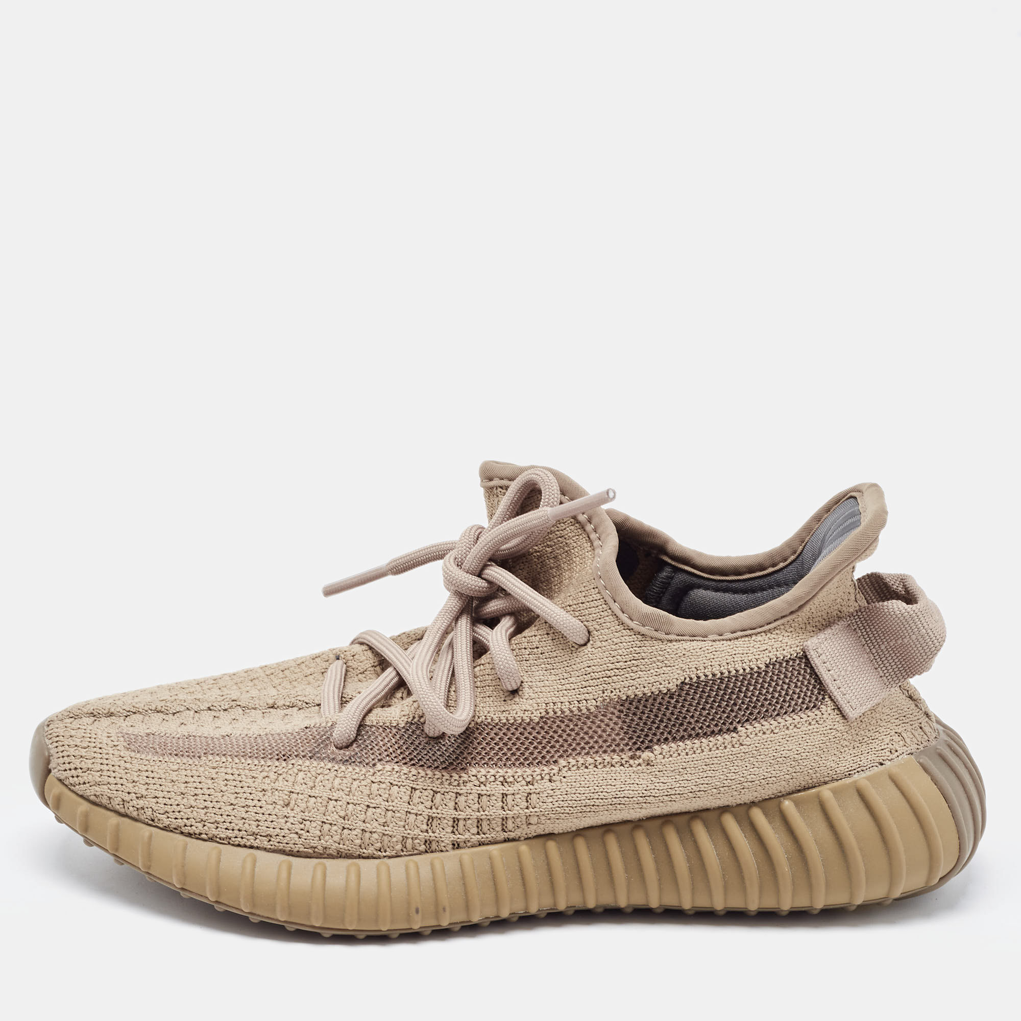 

Yeezy x Adidas Brown Knit Fabric Boost 350 V2 Earth Sneakers Size