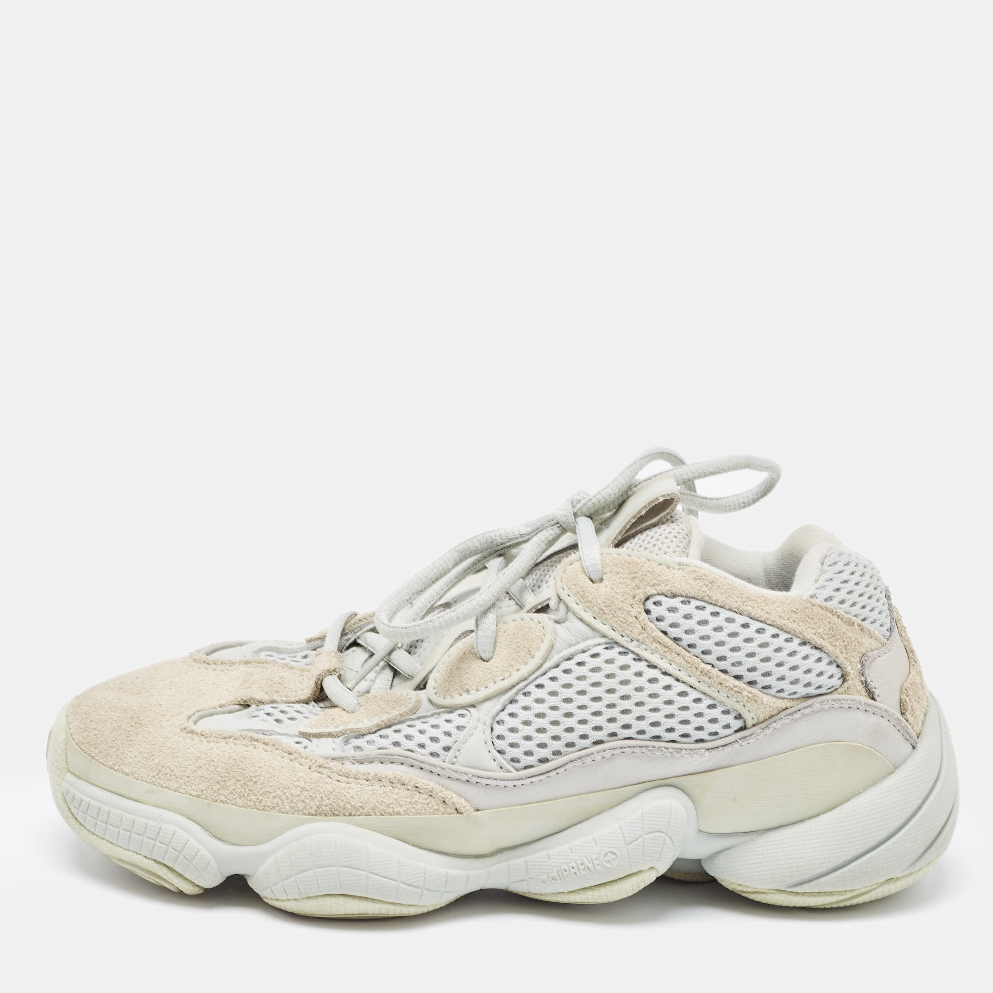 Pre-owned Yeezy X Adidas Two Tone Suede And Mesh Yeezy 500 Salt Trainers Size 38 In Green