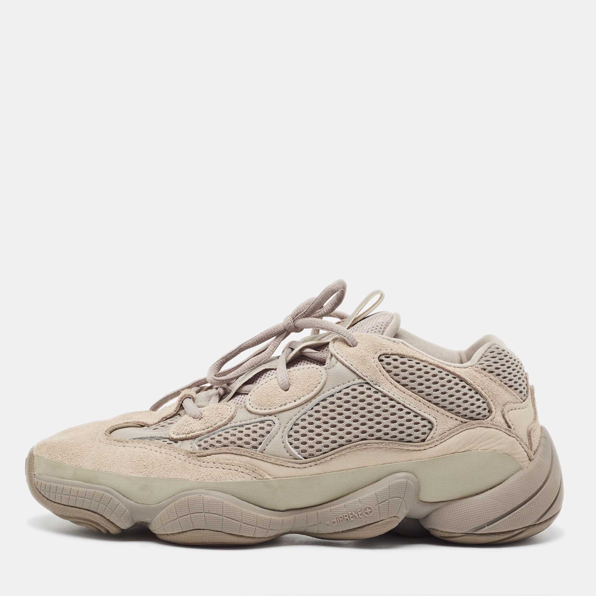 Pre-owned Yeezy X Adidas Ash Grey Mesh And Suede Yeezy 500 Sneakers Size 42 2/3