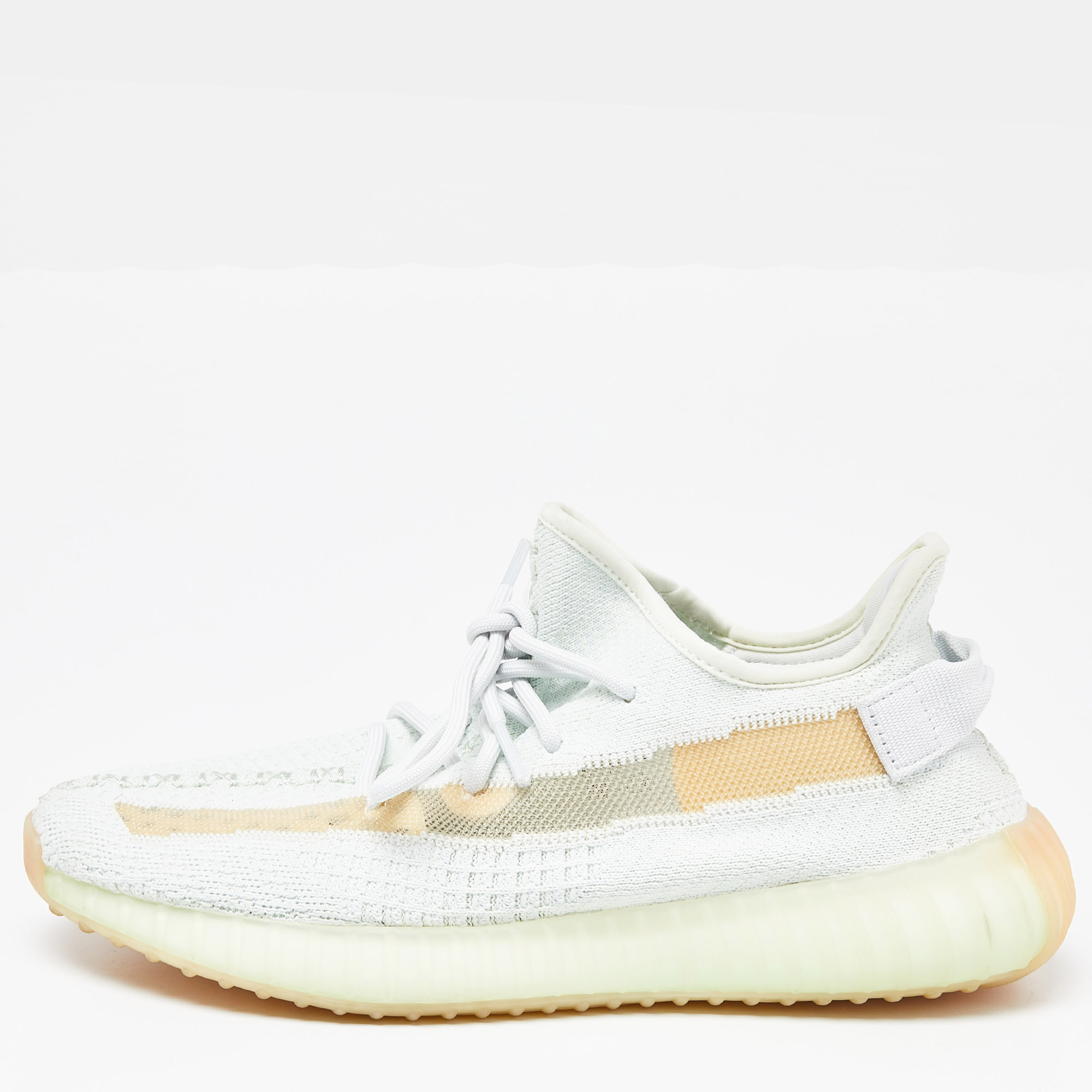 Pre-owned Yeezy X Adidas Mint Green Knit Fabric Boost 350 V2 Hyperspace Sneakers Size 42 2/3