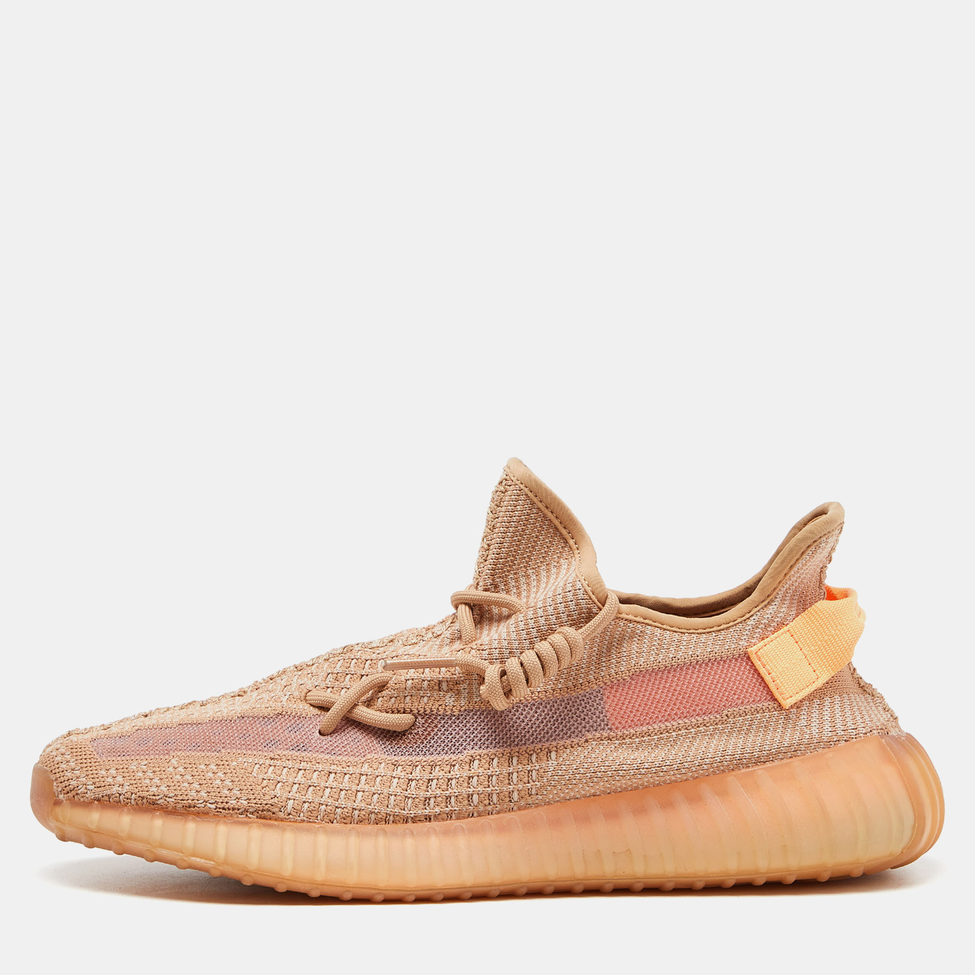 

Yeezy x Adidas Orange Knit Fabric Boost 350 V2 Clay Sneakers Size
