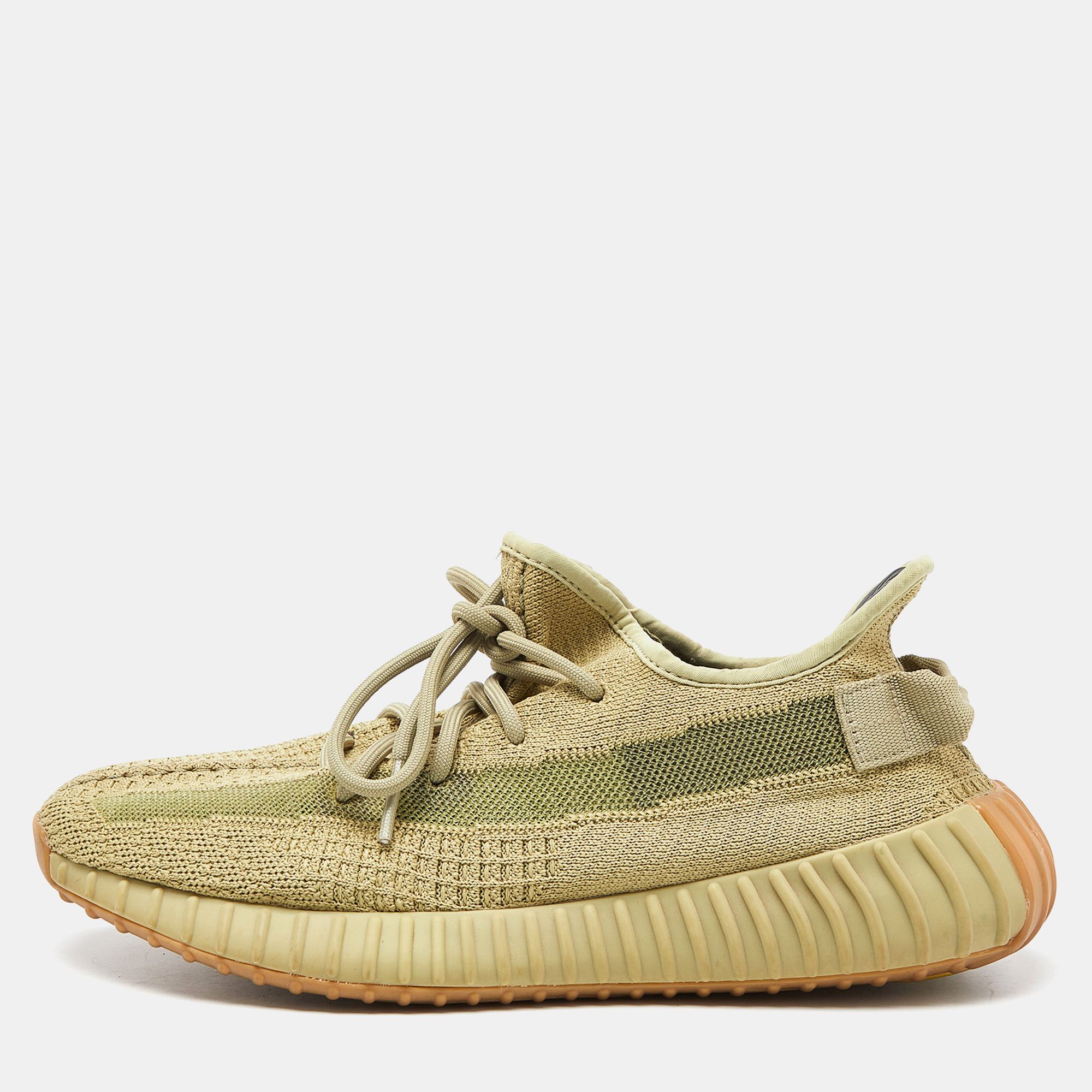 

Yeezy x Adidas Green Knit Fabric Boost 350 V2 Sulfur Sneakers Size
