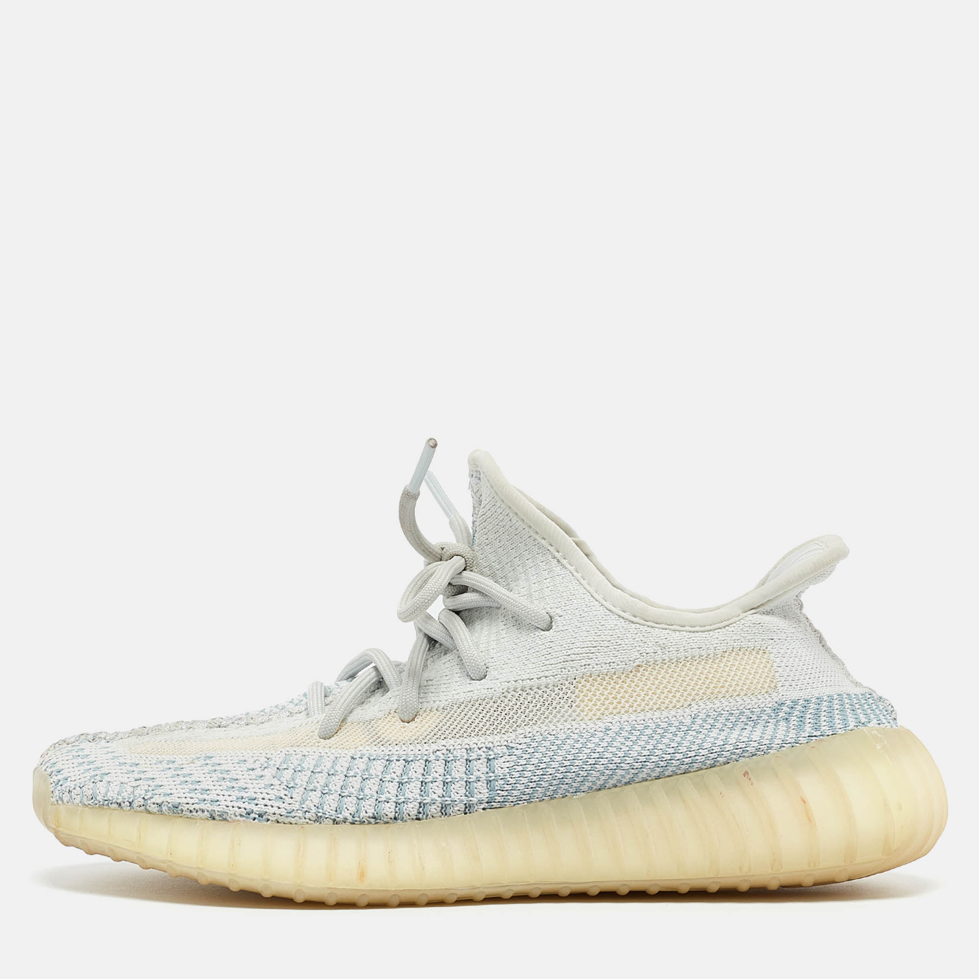 

Yeezy x Adidas Blue Knit Fabric Boost 350 V2 Cloud White Non Reflective Sneakers Size 38 2/3