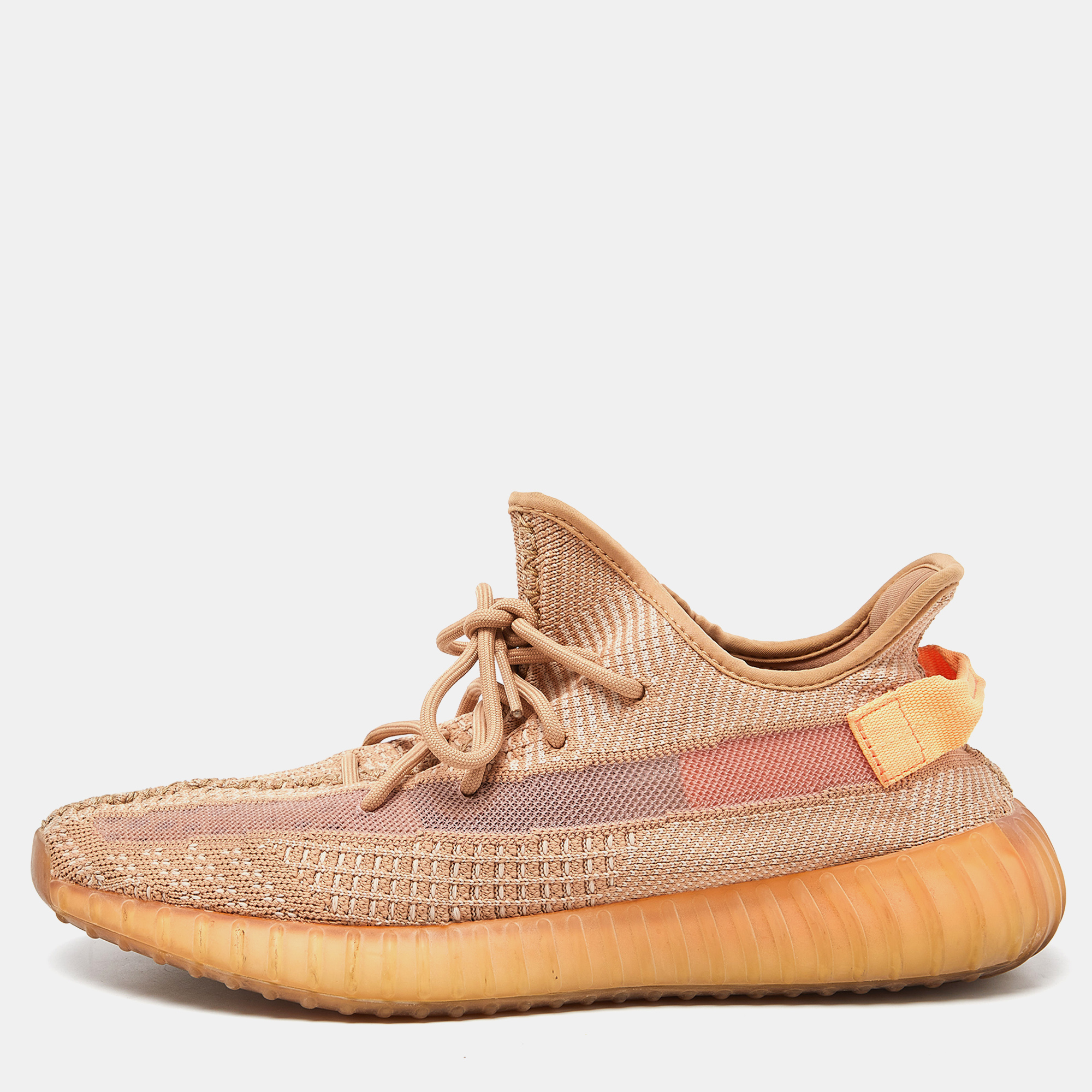 

Yeezy x Adidas Orange Knit Fabric Boost 350 V2 Clay Sneakers Size 44 2/3