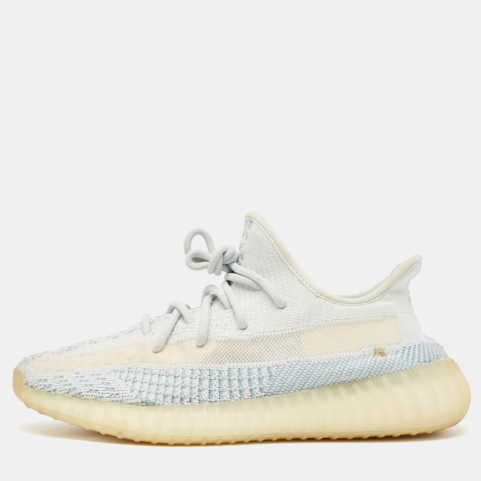 

Yeezy x Adidas Blue/White Knit Fabric Boost 350 V2 Cloud White Non Reflective Sneakers Size 43 1/3