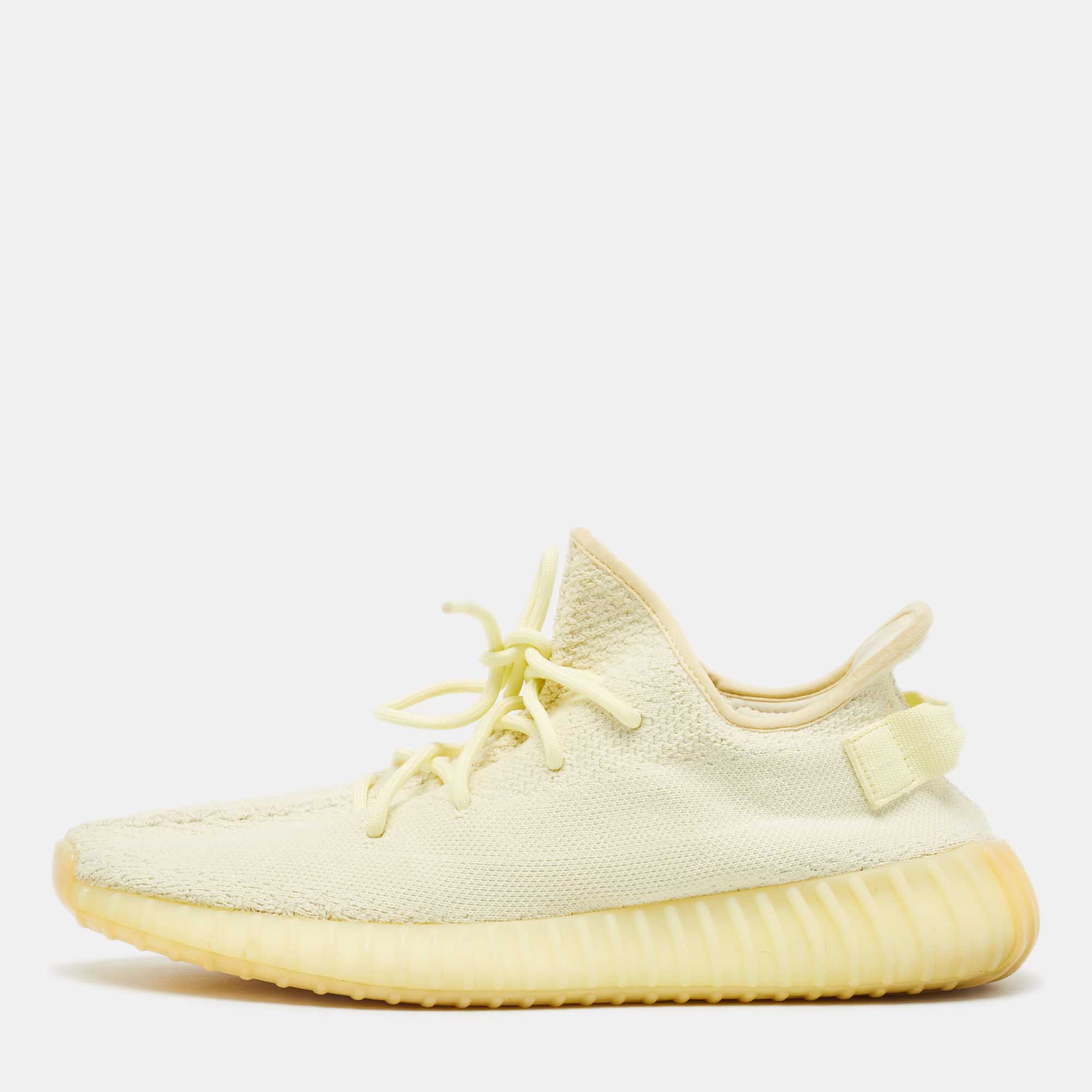 

Yeezy x Adidas Light Yellow Knit Fabric Boost 350 V2 Butter Sneakers Size 45 1/3