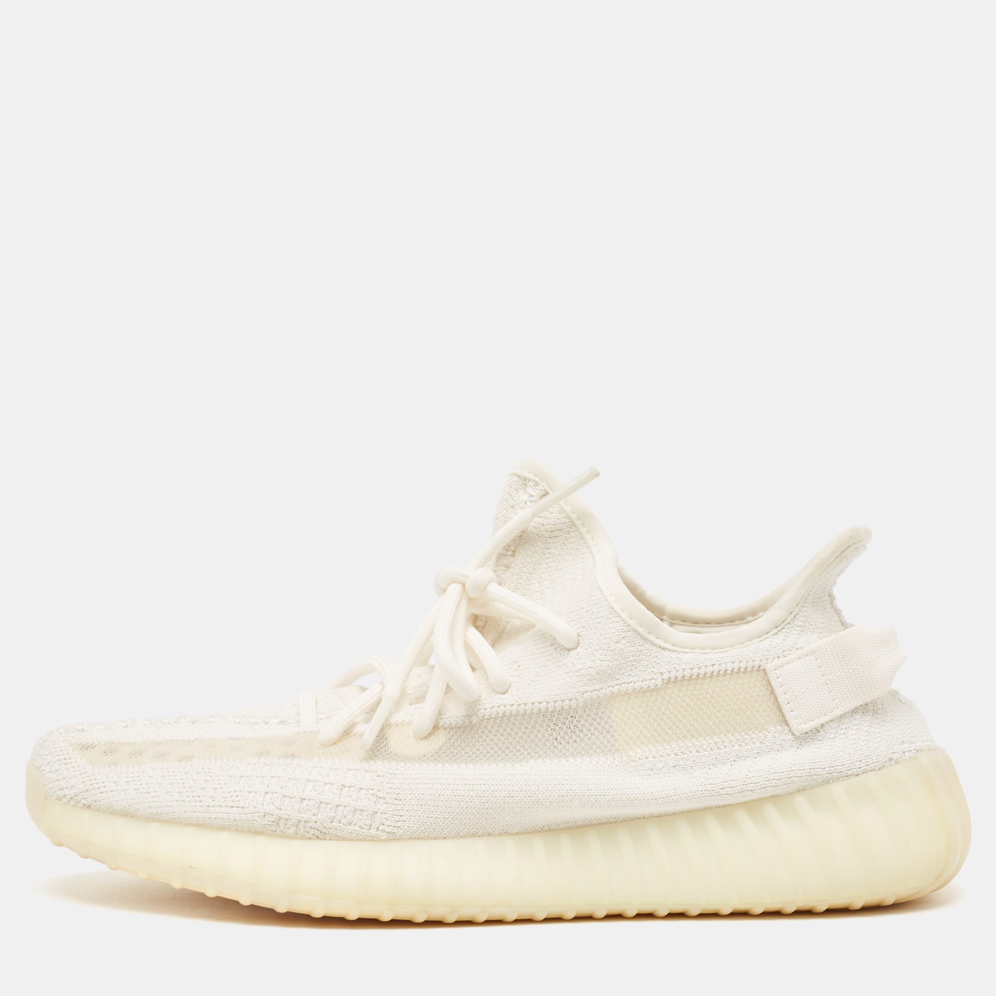 

Yeezy x Adidas Off -White Knit Fabric Boost 350 V2 Bone Sneakers Size 45 1/3