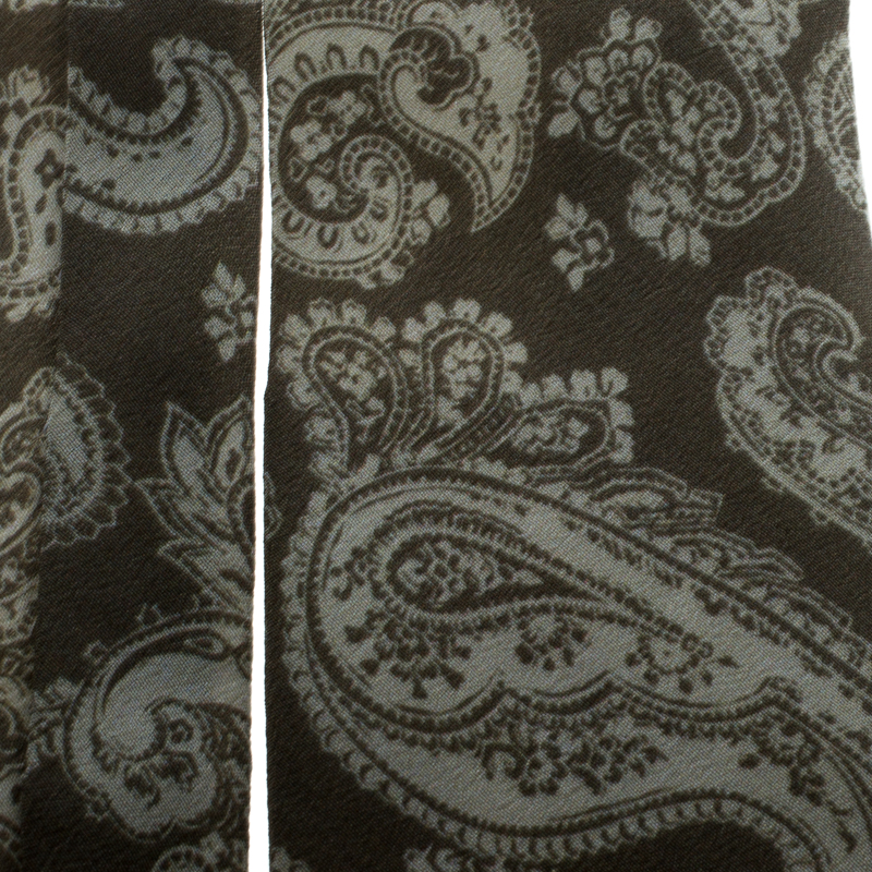 

Yves Saint Laurent Brown Paisley Printed Silk Crepe Tie