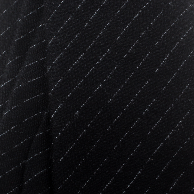 

Yves Saint Laurent Black Chalk Striped Wool and Silk Tie