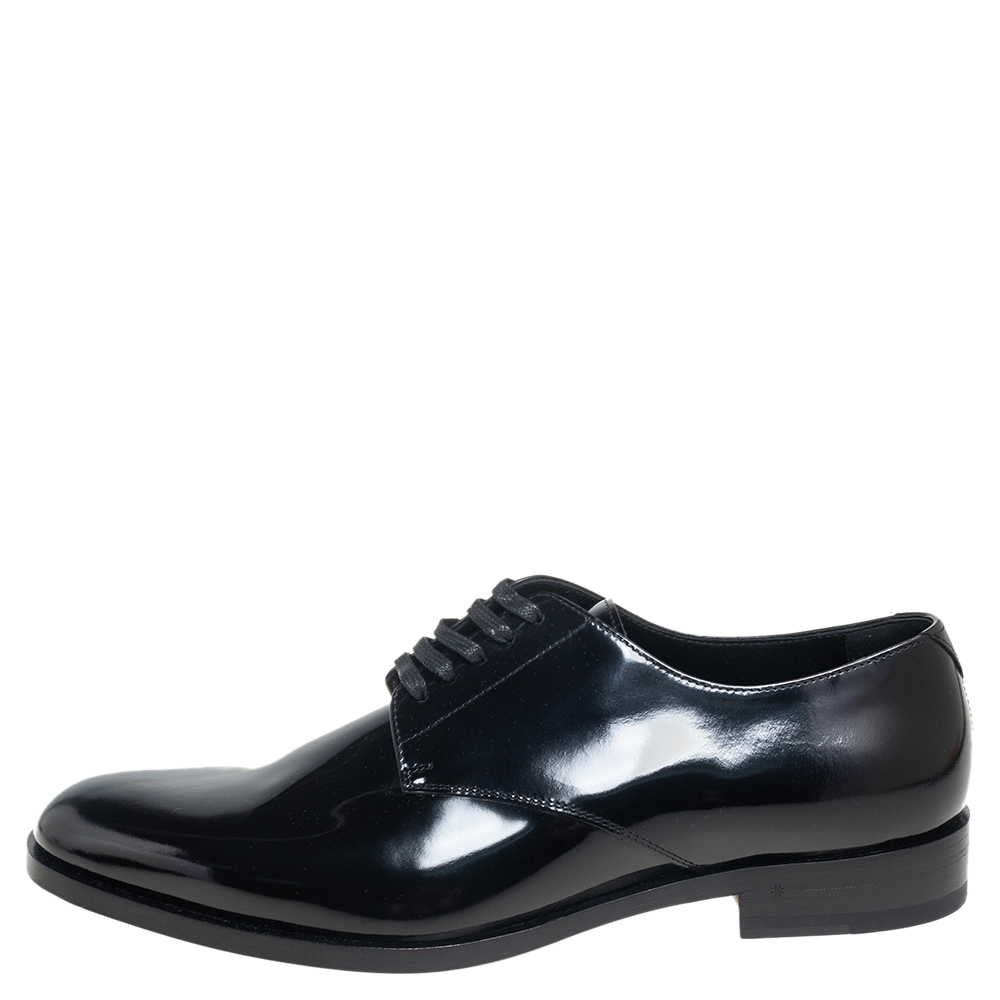 

Saint Laurent Black Patent Leather Montaigne Lace Up Derby Size