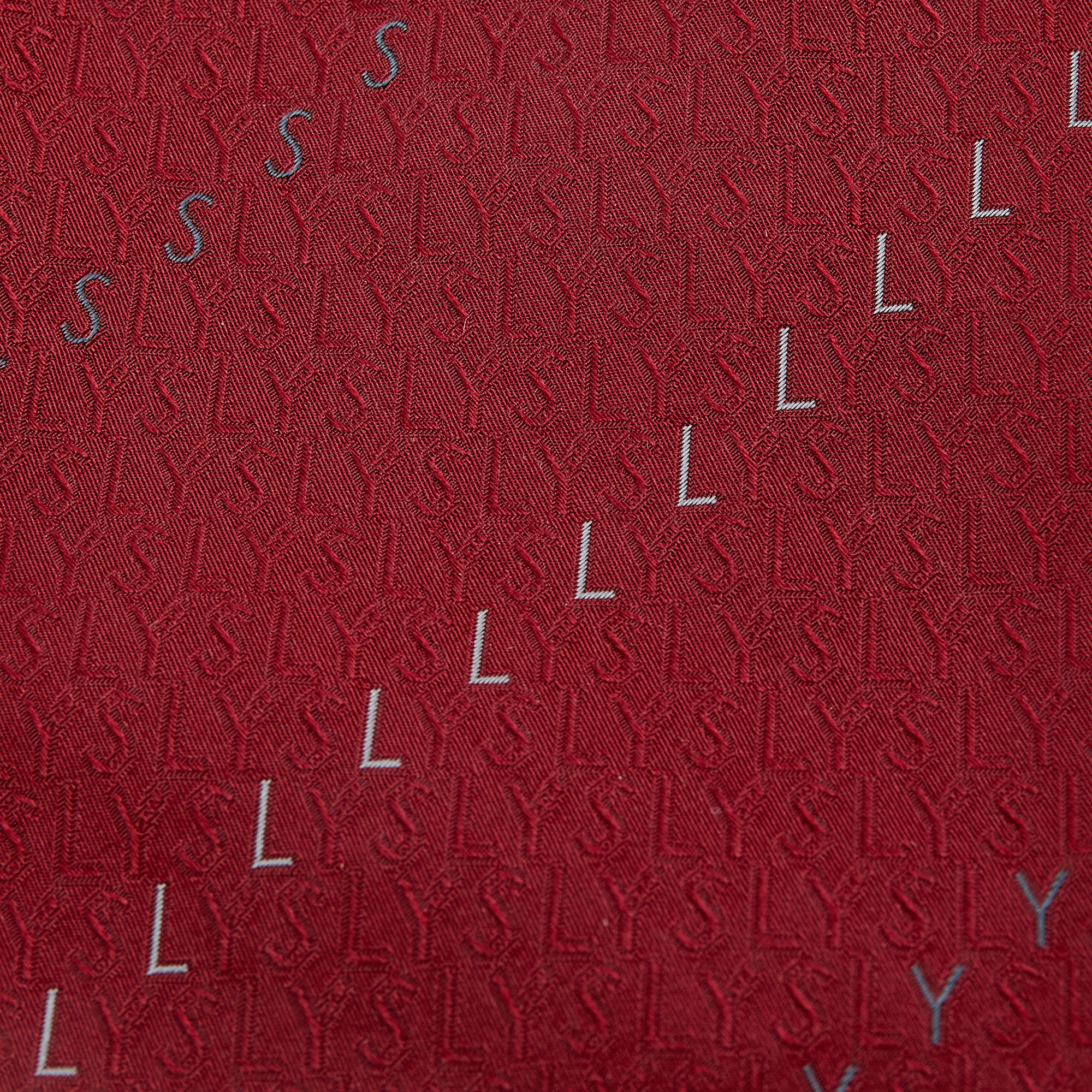 

Yves Saint Laurent Vintage Burgundy Logo Silk Jacquard Tie