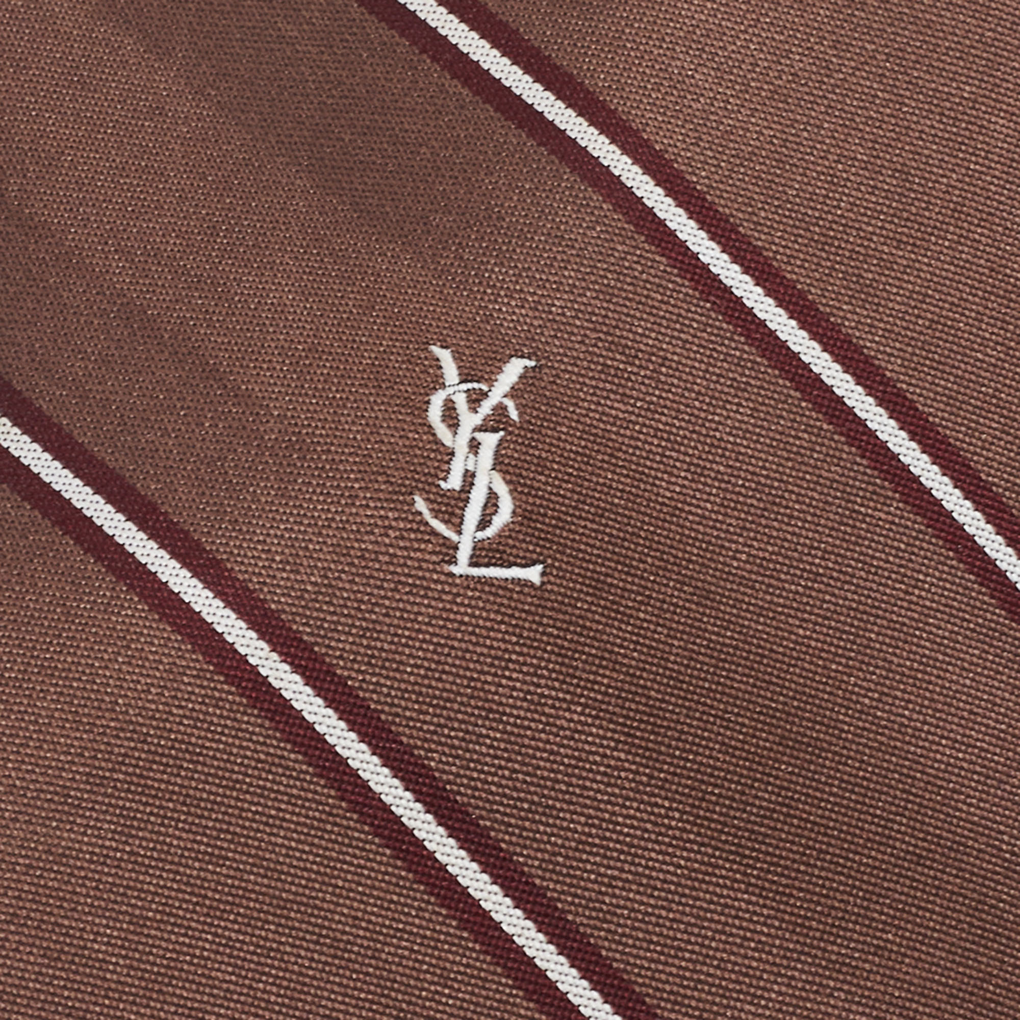 

Yves Saint Laurent Vintage Brown Patterned Jacquard Silk Tie